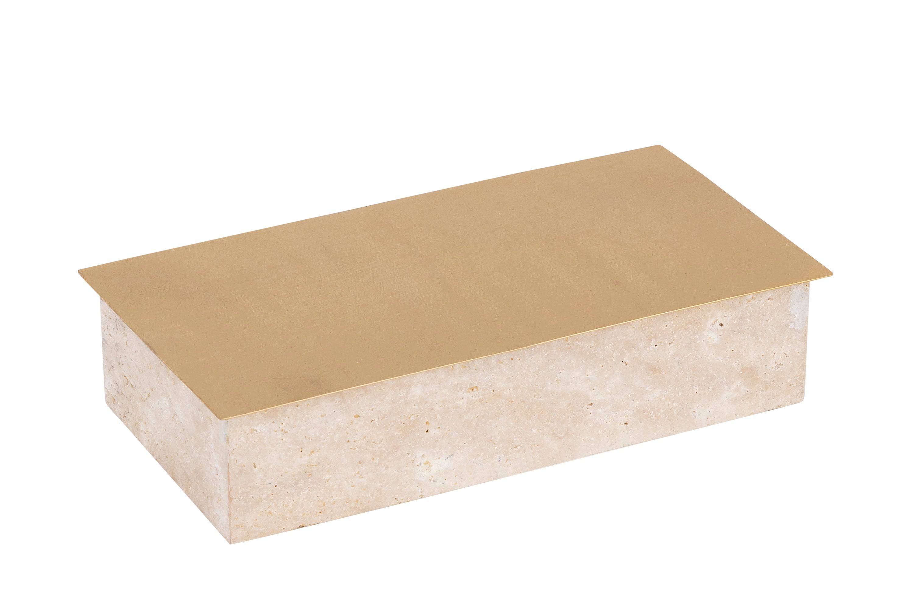 Asas Rect metal dish with marble base