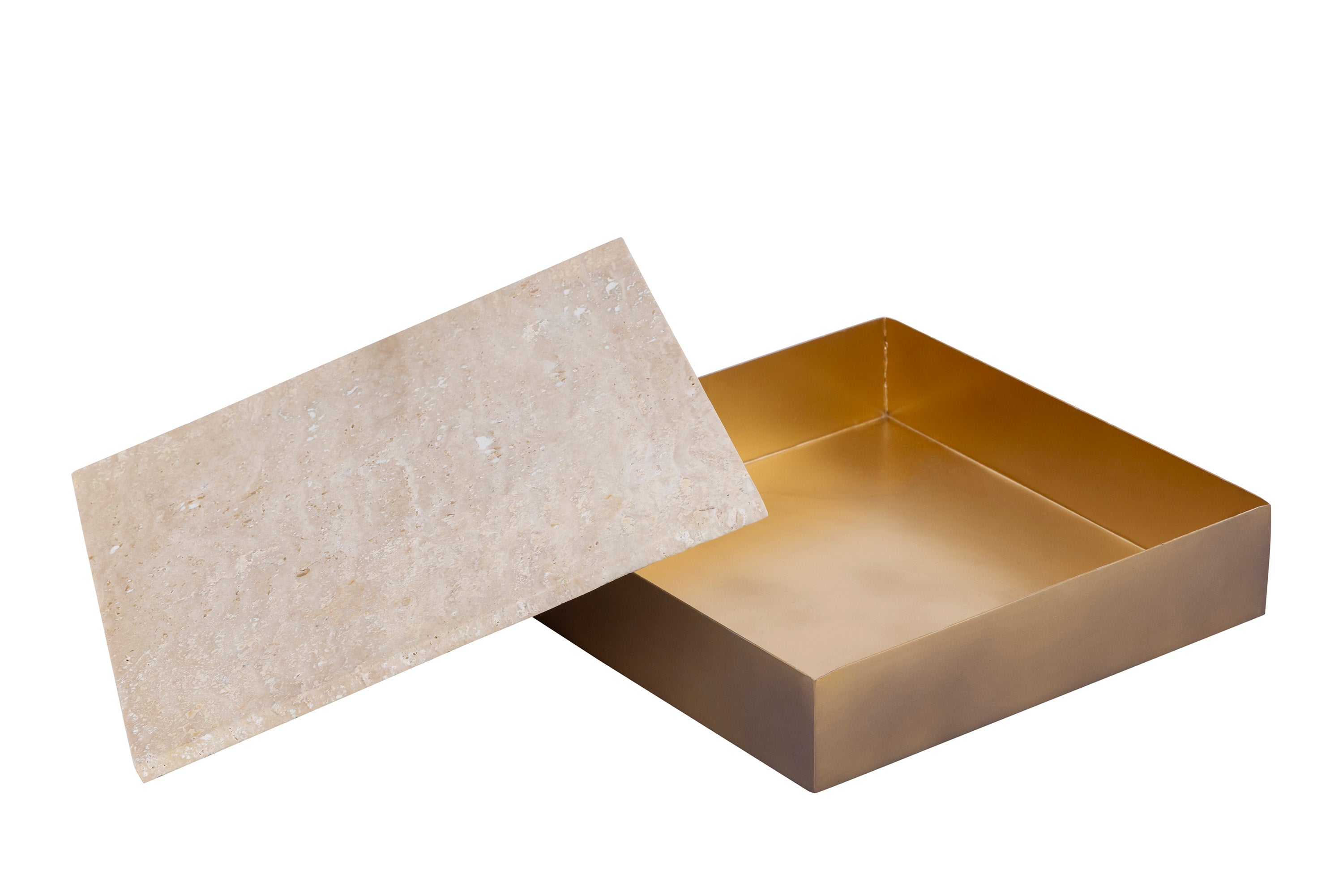 Asas SQ marble dish with metal base