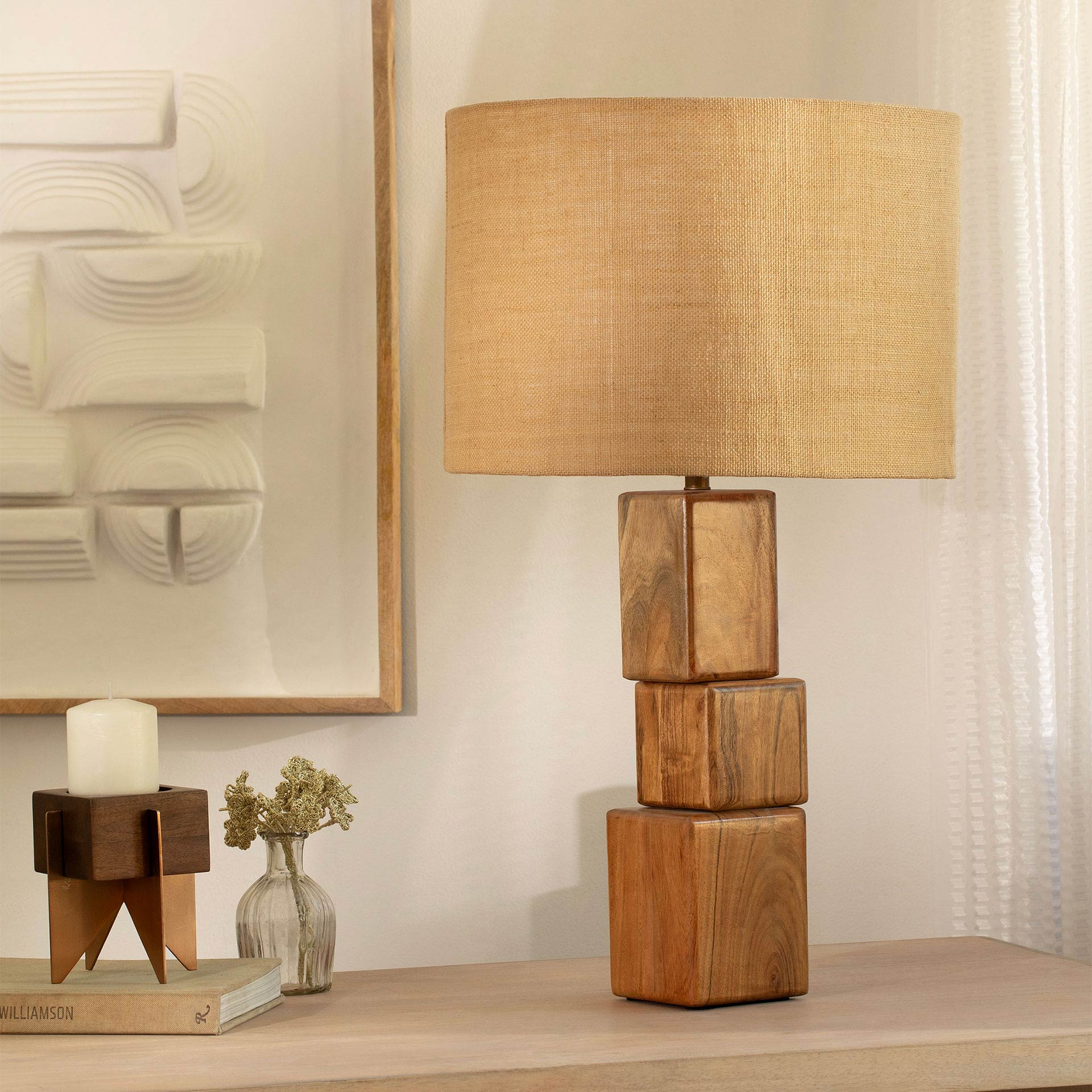 Wooden Lamp W/Shade 1017SLM
