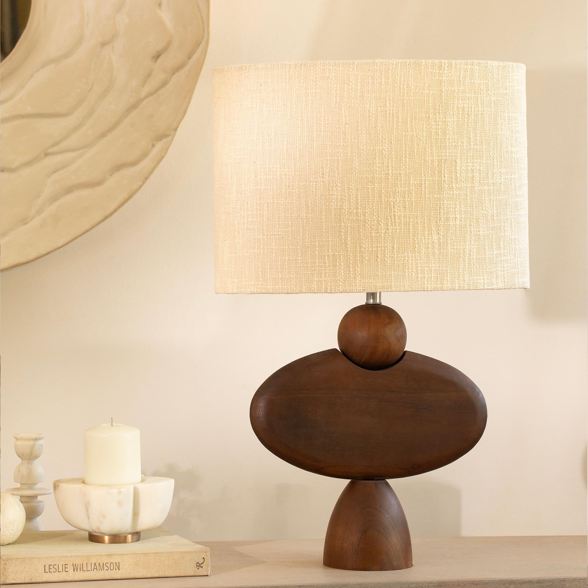 Wooden Lamp W/Shade 1017ULN