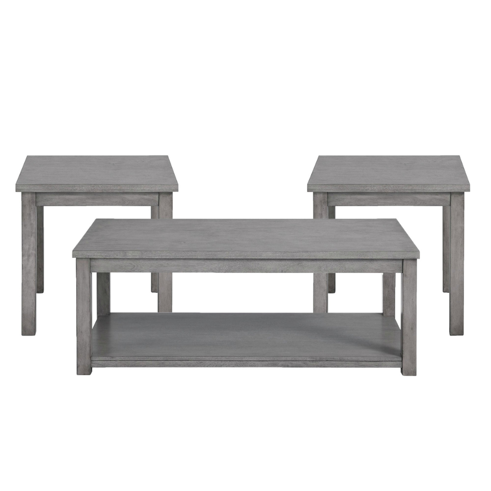 Rina Three Pack Occasional set; coffee W/ Casters in grey