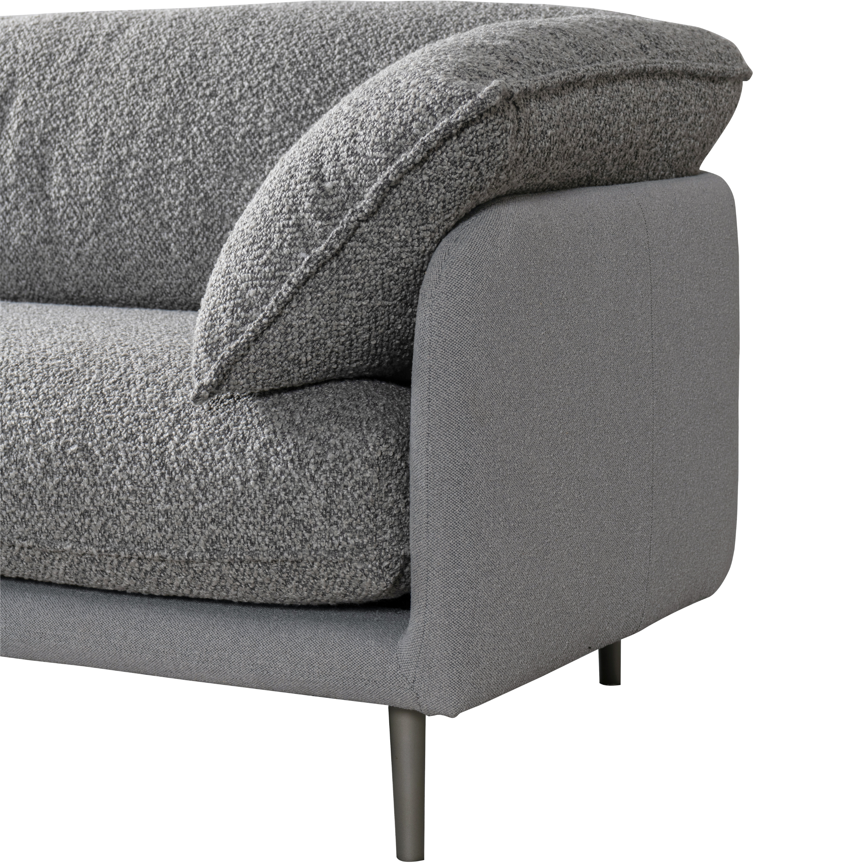 Ahad Grey Boucle 4 Seater Sofa (280cm)