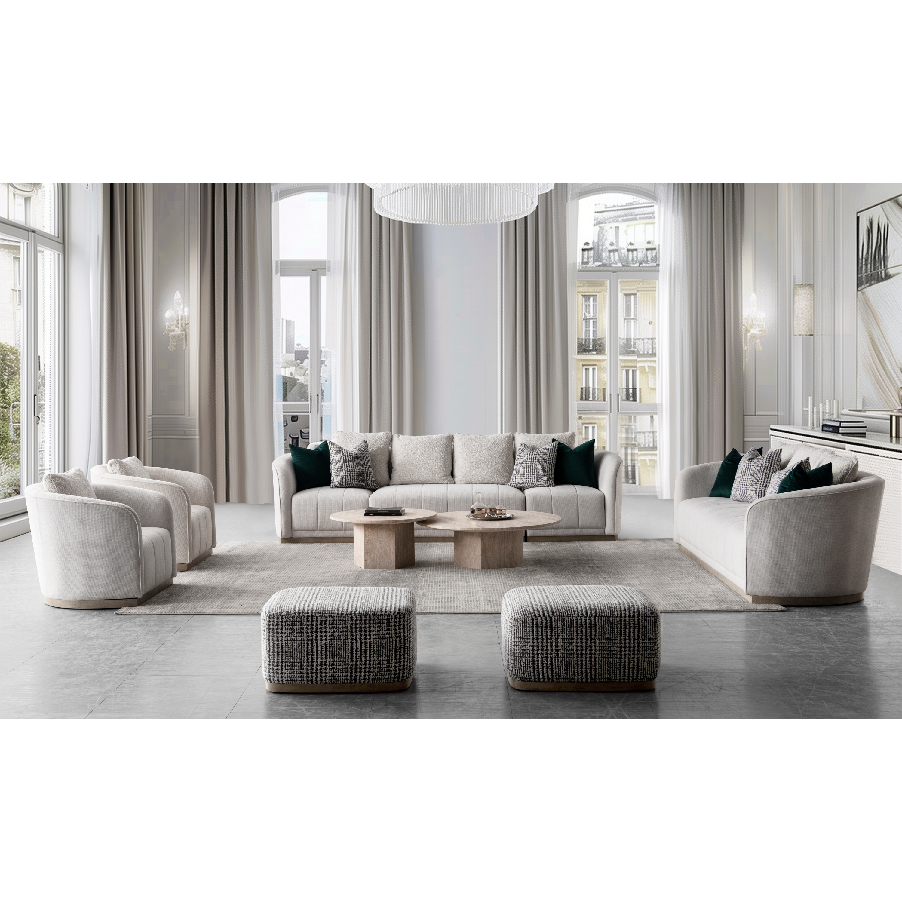 Sebastian Beige Ottoman