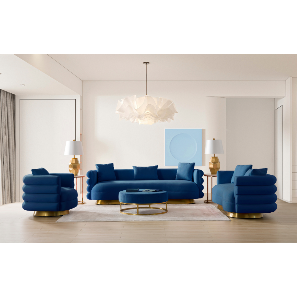Oro Blue Living Room Set