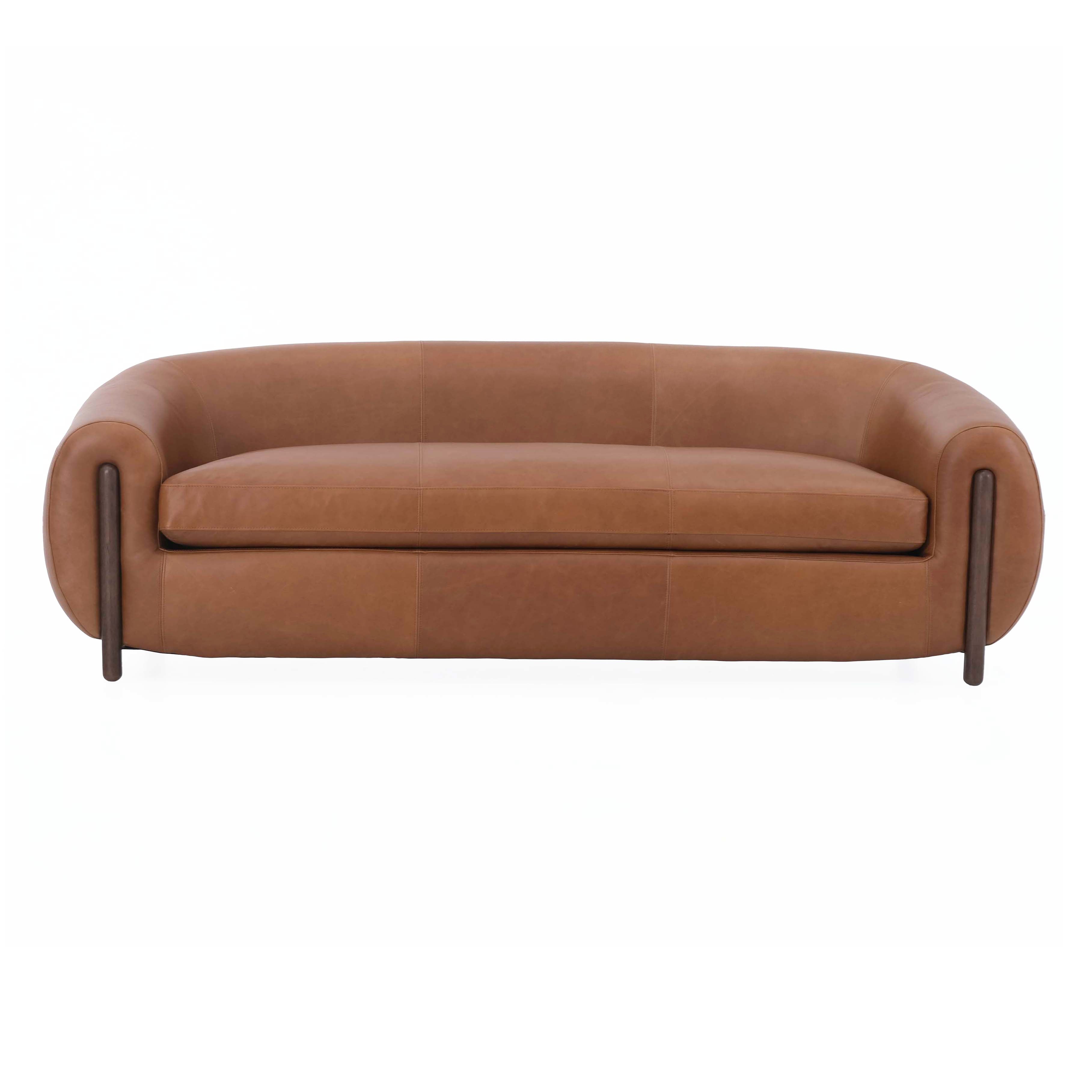 Grace Brown Leather Sofa (220Cm)