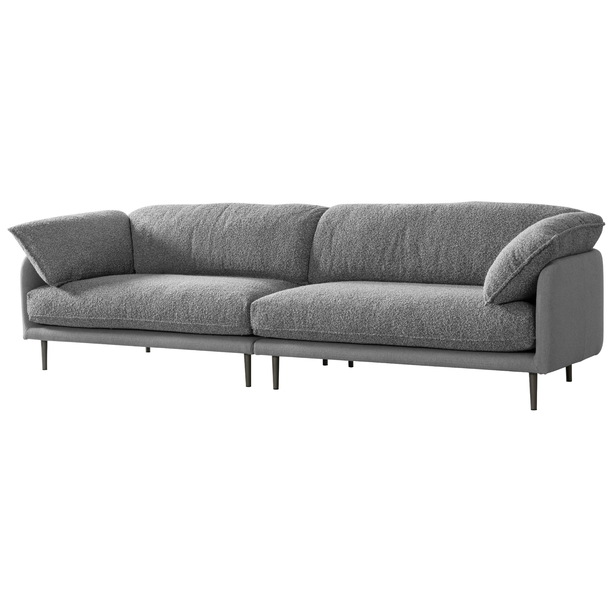 Ahad Grey Boucle 4 Seater Sofa (280cm)