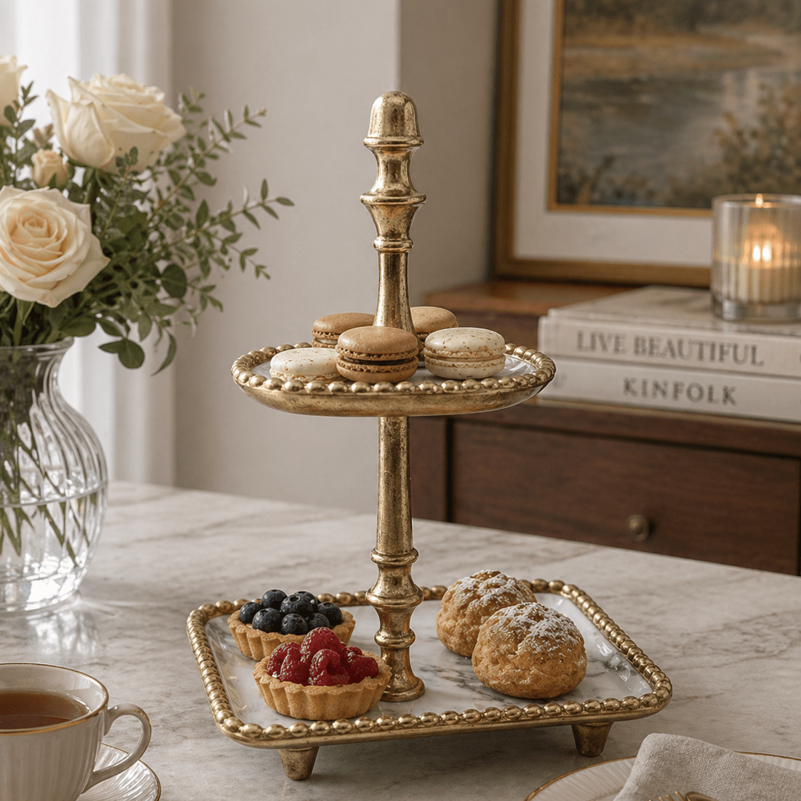2 tier cake stand