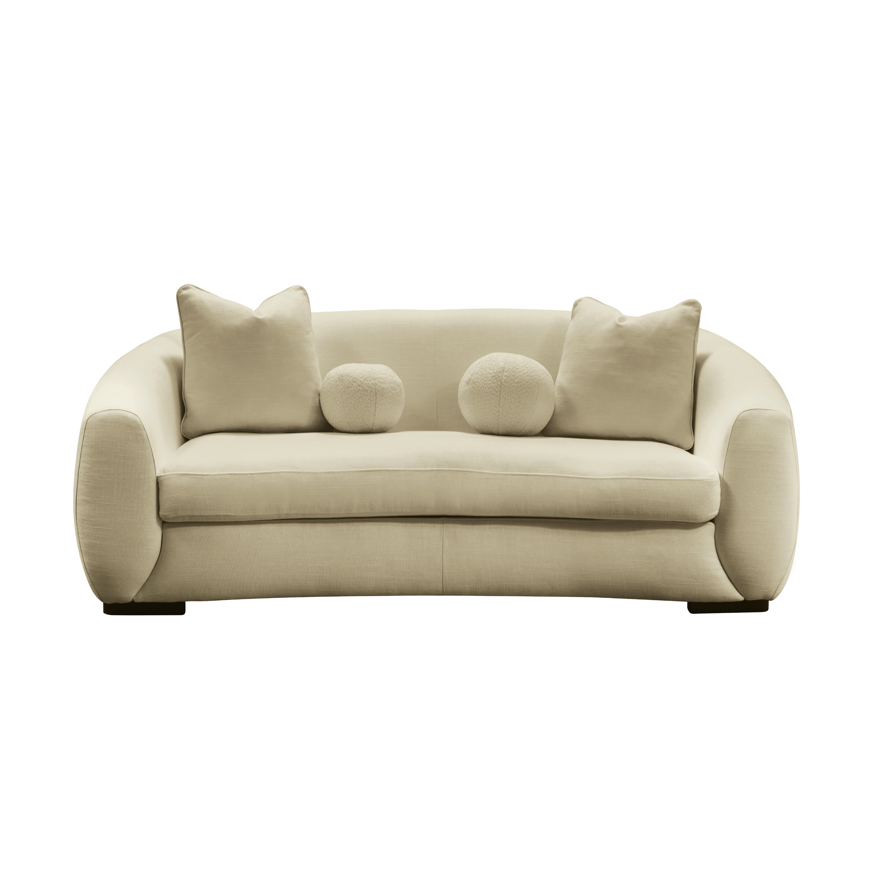 Boucle beige leather sofa