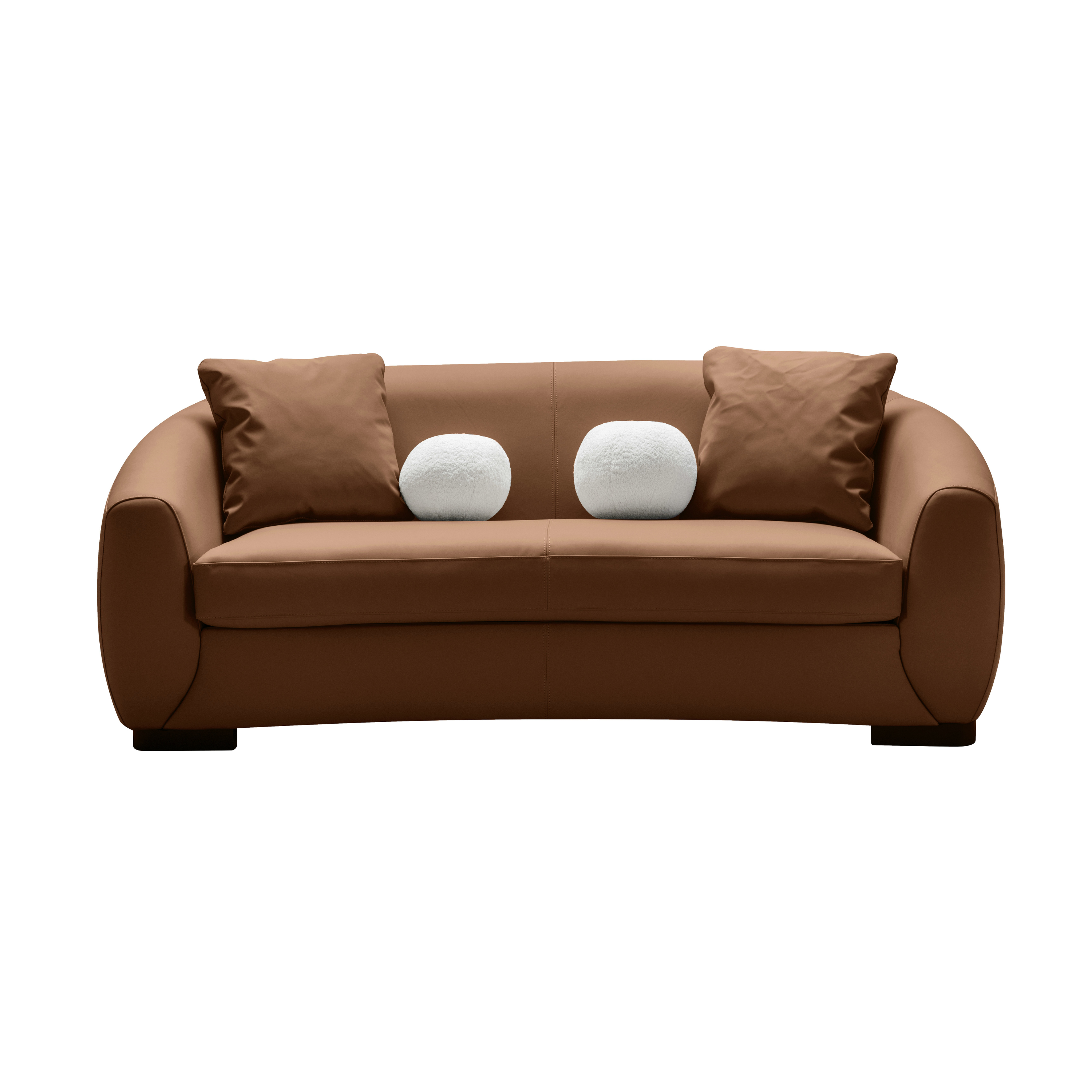 Boucle brown leather 5 seater sofa