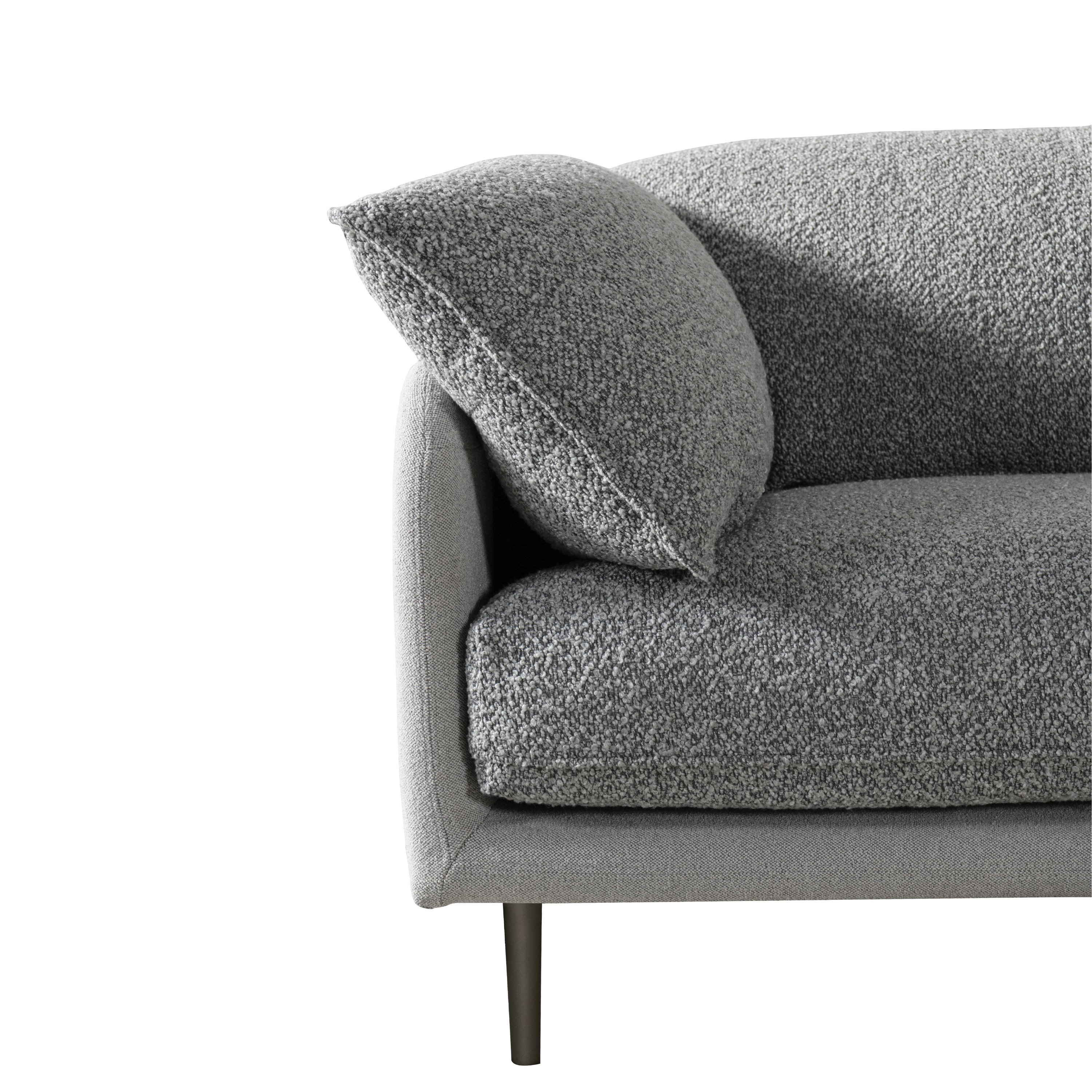 Ahad Grey Boucle 4 Seater Sofa (280cm)