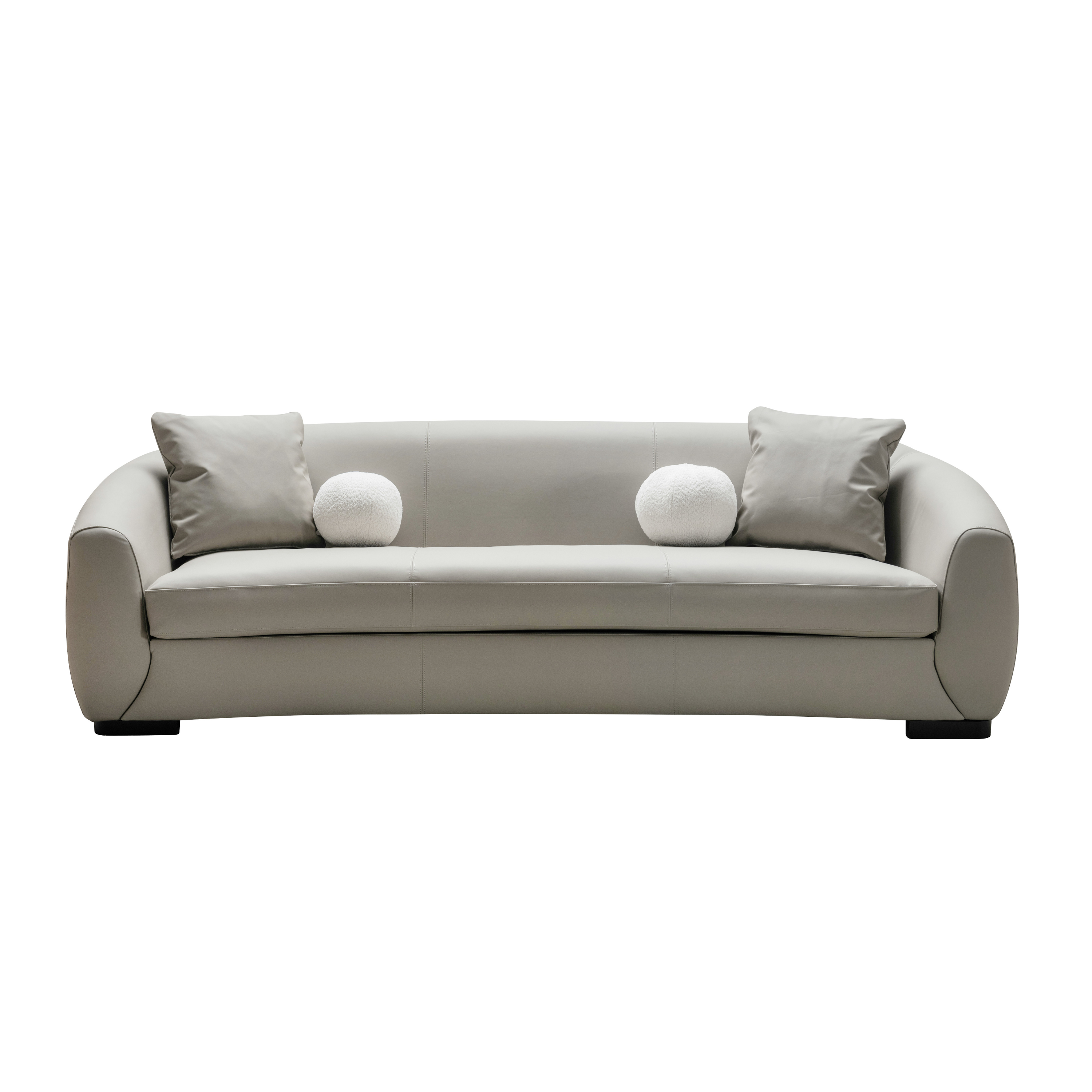 Boucle beige leather sofa