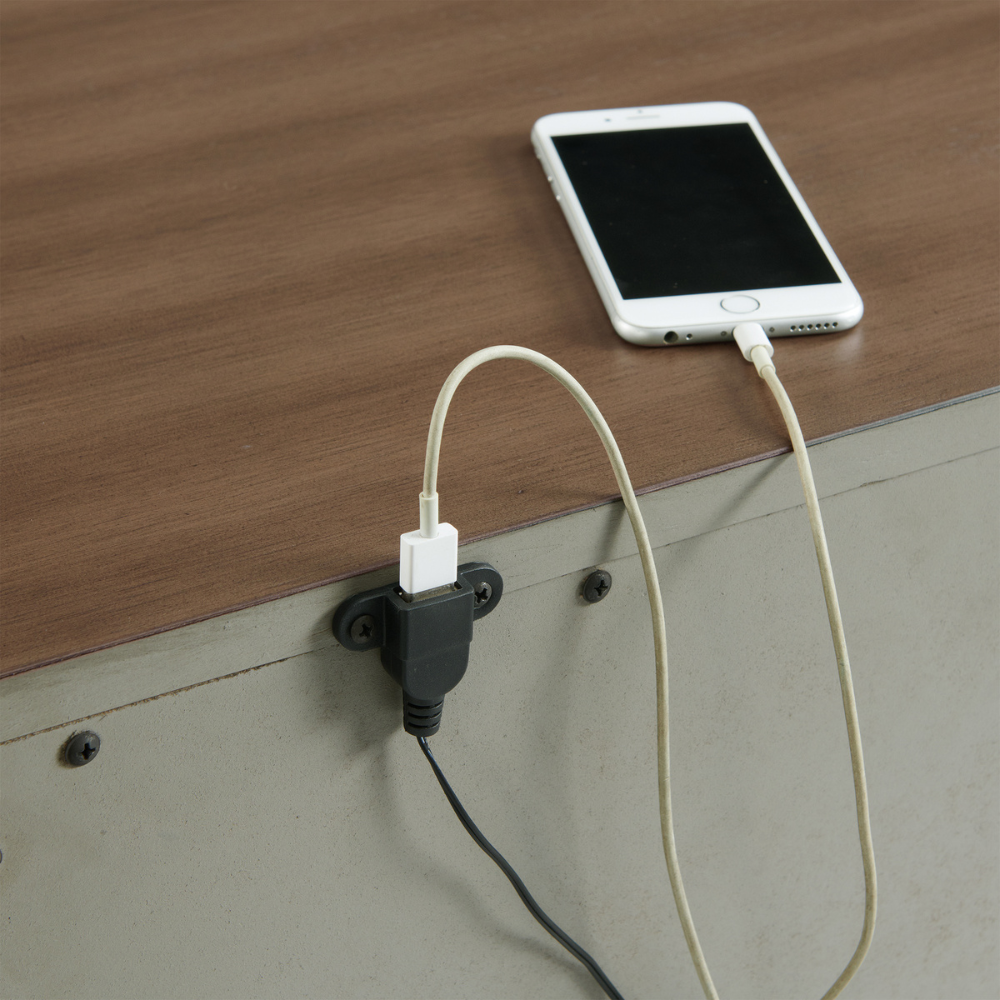 Jolene 2-Drawer Nightstand W/ Usb In Grey