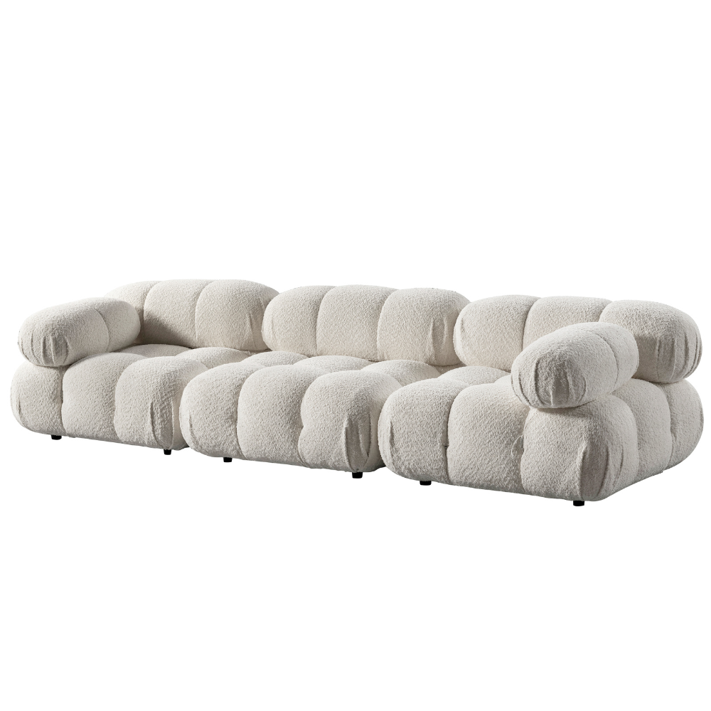 Soft Horizon Cream Sectional Sofa Set