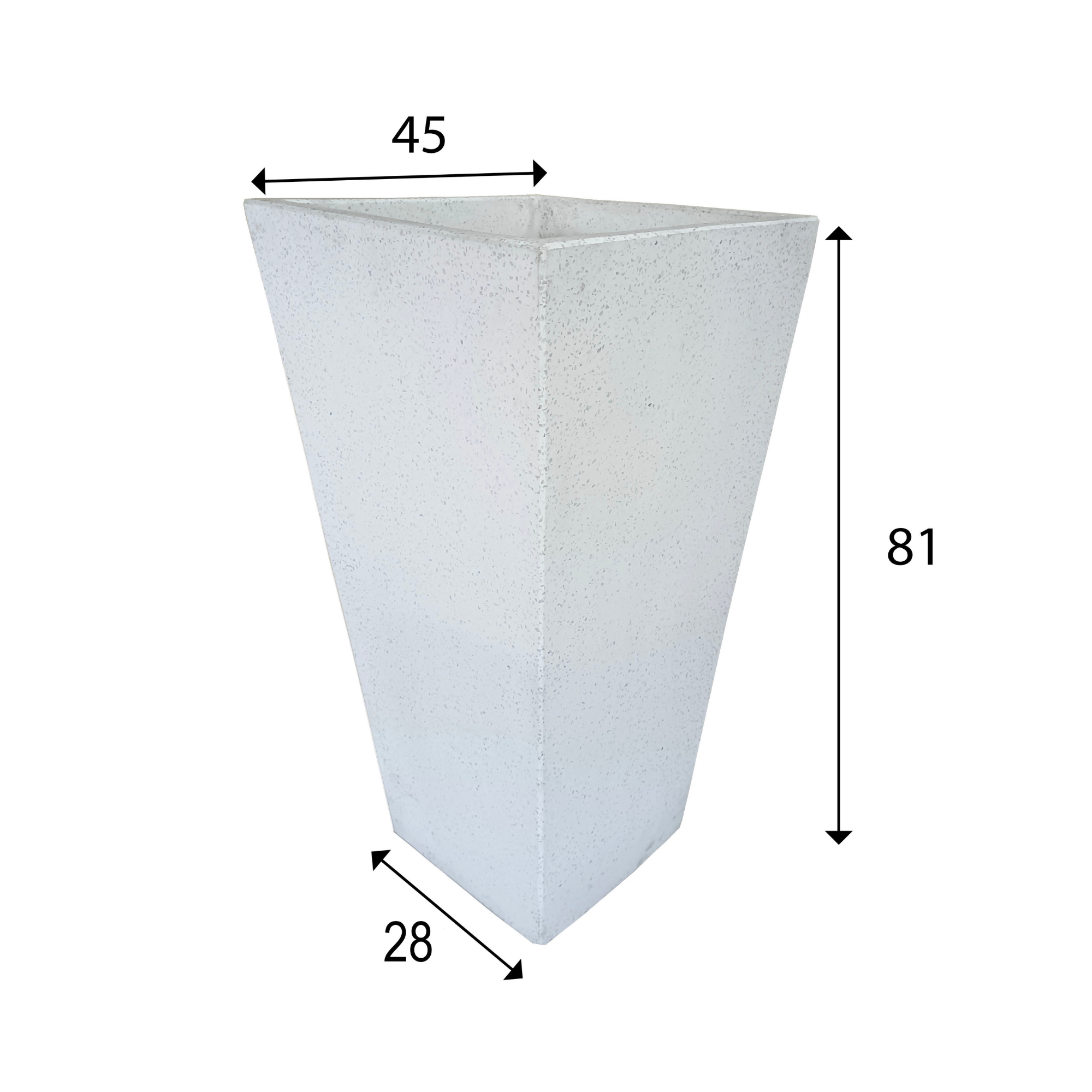 White Terrazzo Indoor/Outdoor Plant Pot By Roots45W*45D*81H.