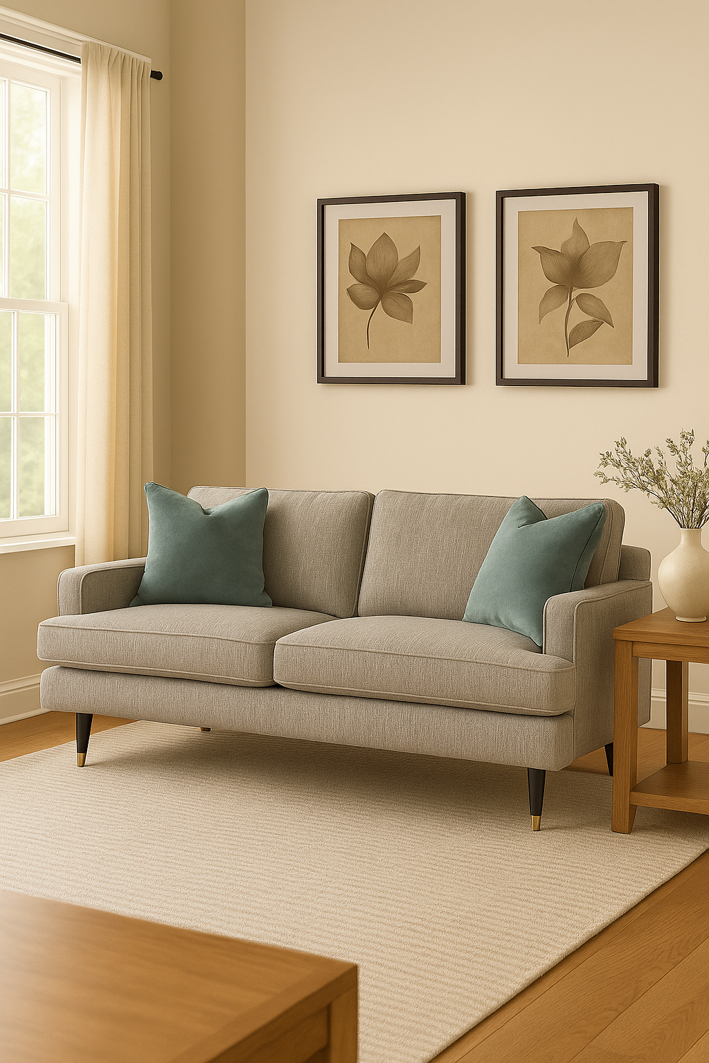 Elif Beige Sofa (221cm)