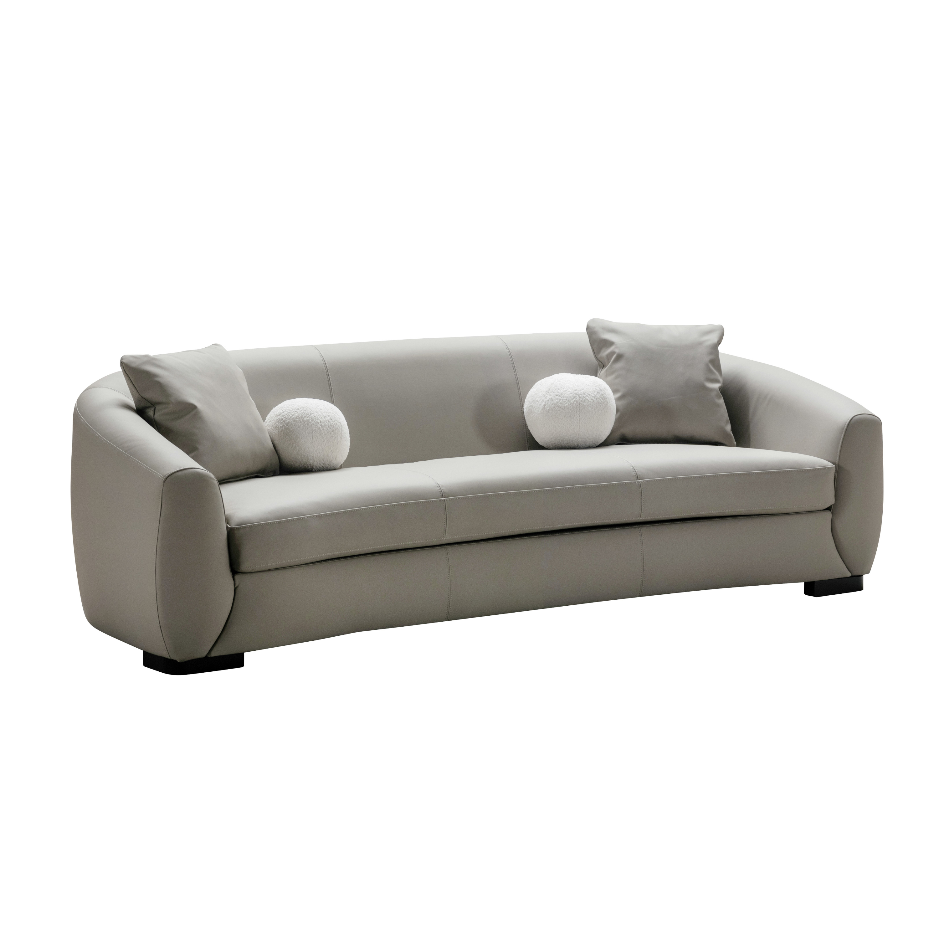 Boucle brown leather 5 seater sofa