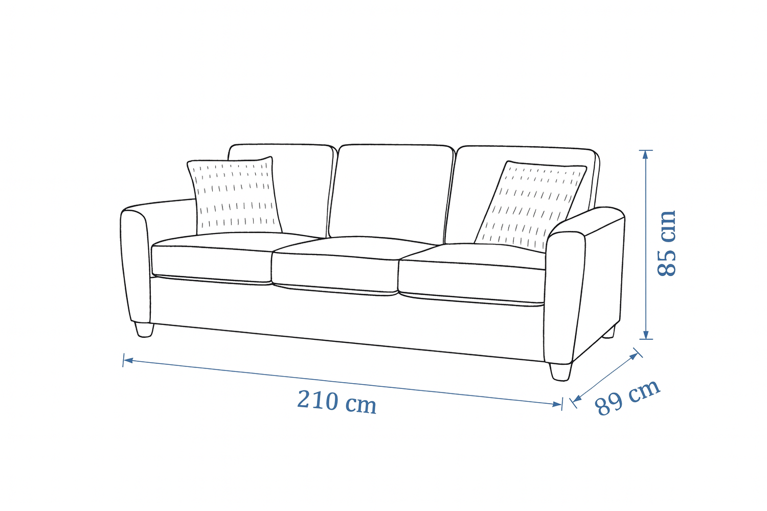 Confa Beige Living Room Set (Sofa + 2 Loveseat)