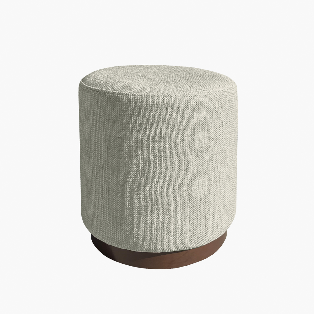 Cream Boucle Ottoman W40Xh45Cm