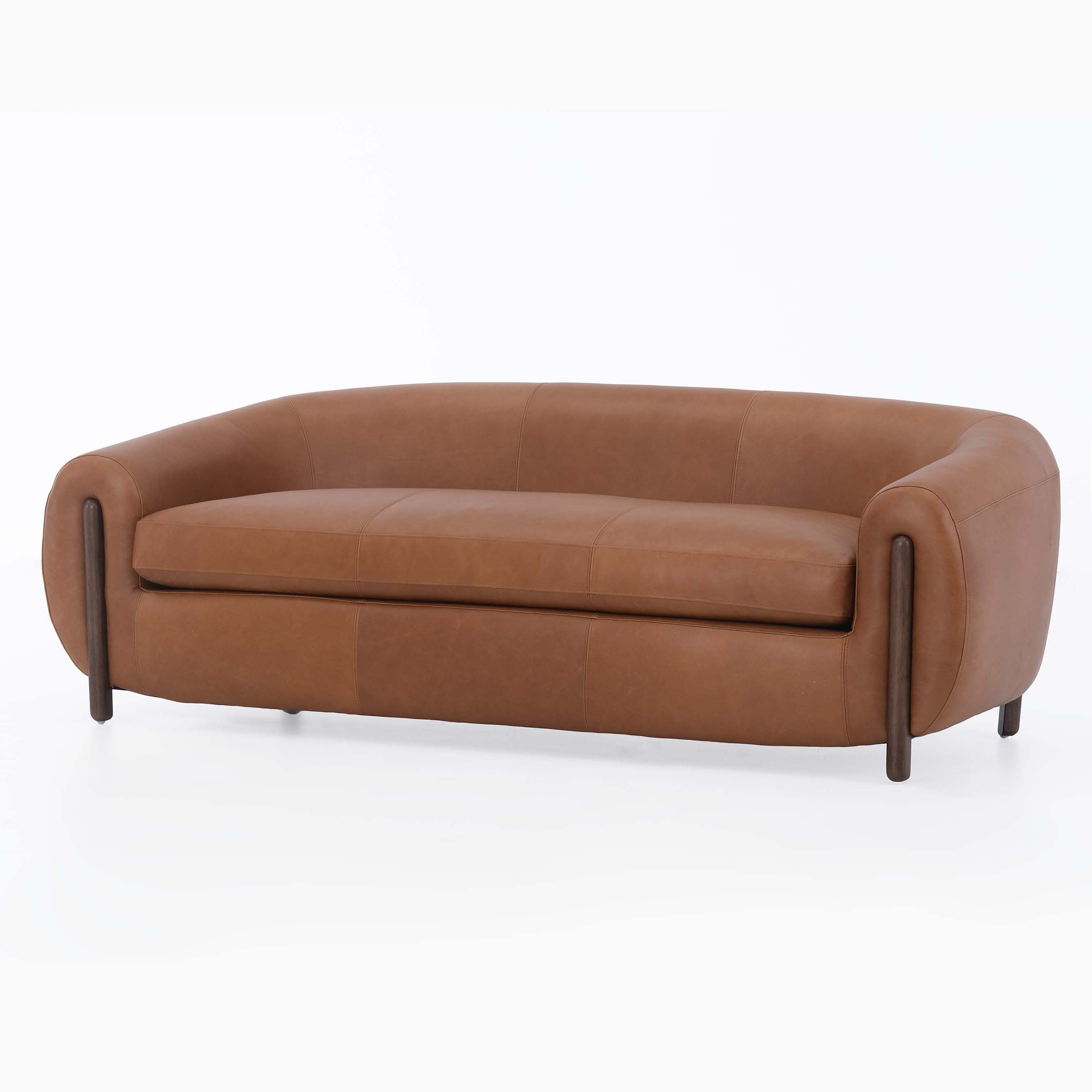 Grace Brown Leather Sofa (220Cm)