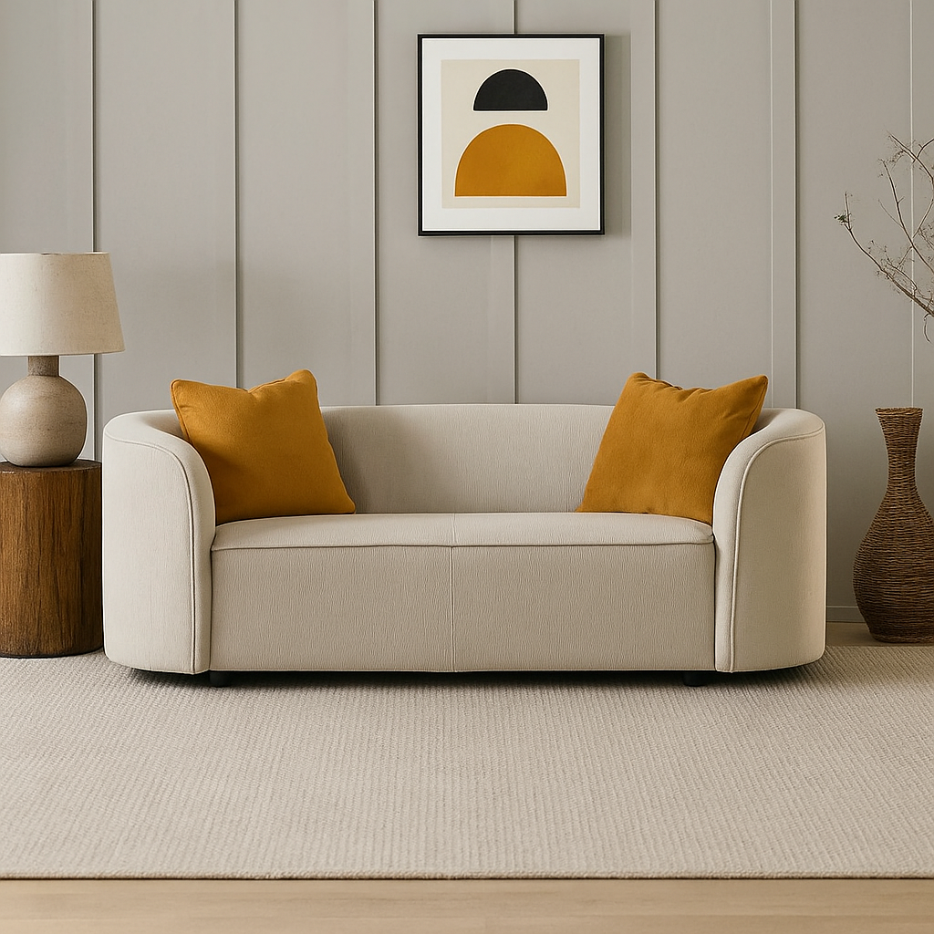 Dana Beige Mustard Loveseat (182cm)