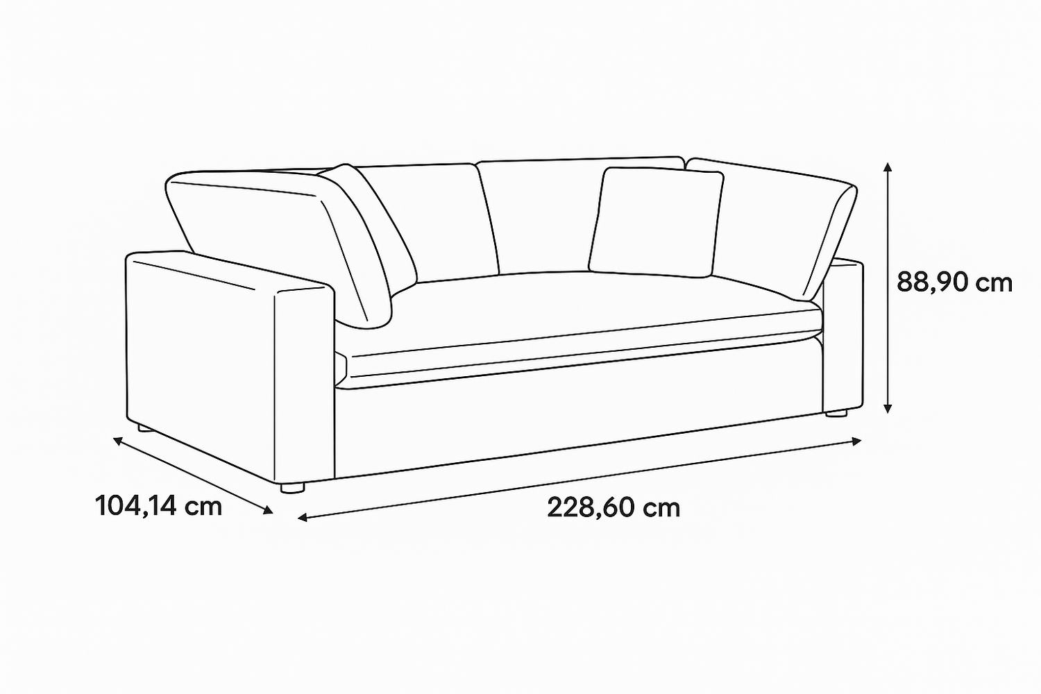 Cloud 9 Cotton Sofa (228cm)