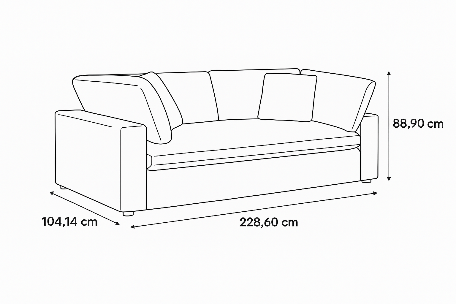 Cloud 9 Cotton Sofa (228cm)