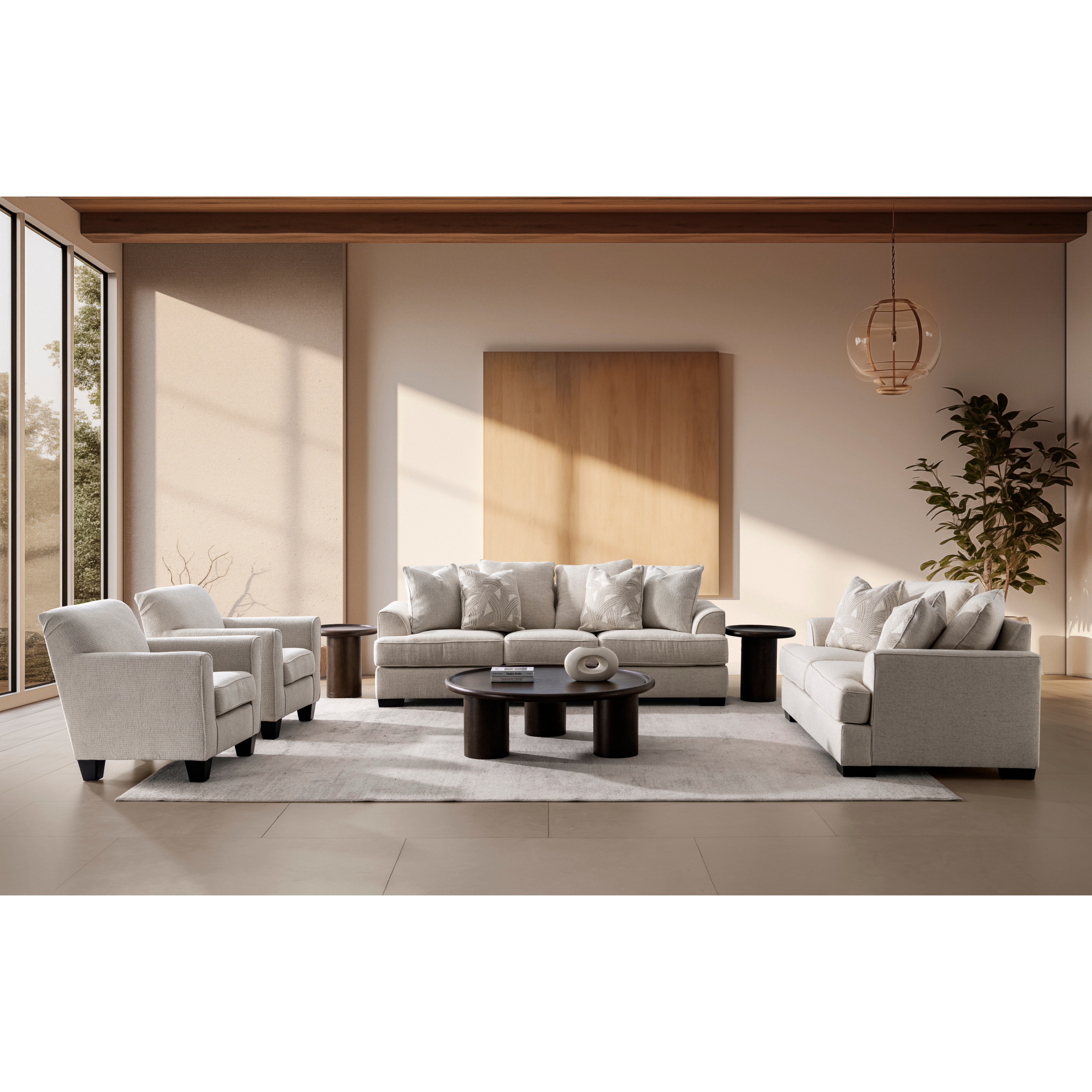 Harvey Cream living Room Set + FREE RUG