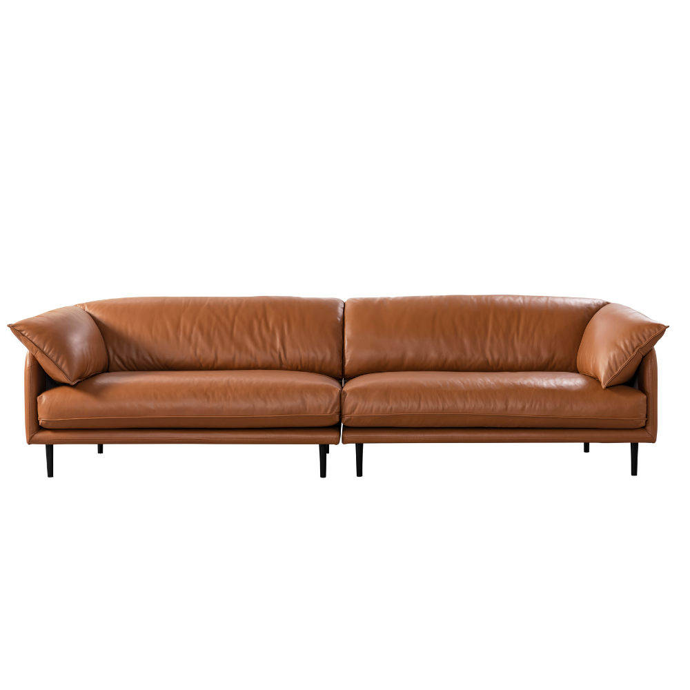 Ahad Black Leather 4 Seater