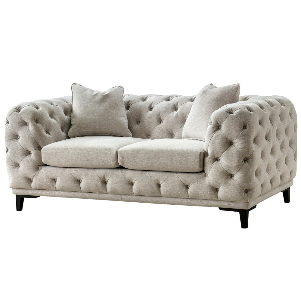 Plain Tuft 2 Seater Loveseat