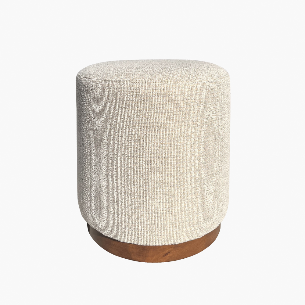 Cream Boucle Ottoman W40Xh45Cm