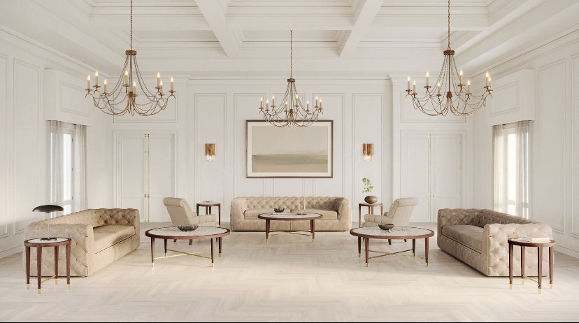 AA SILVER ROUND COFFEE TABLE