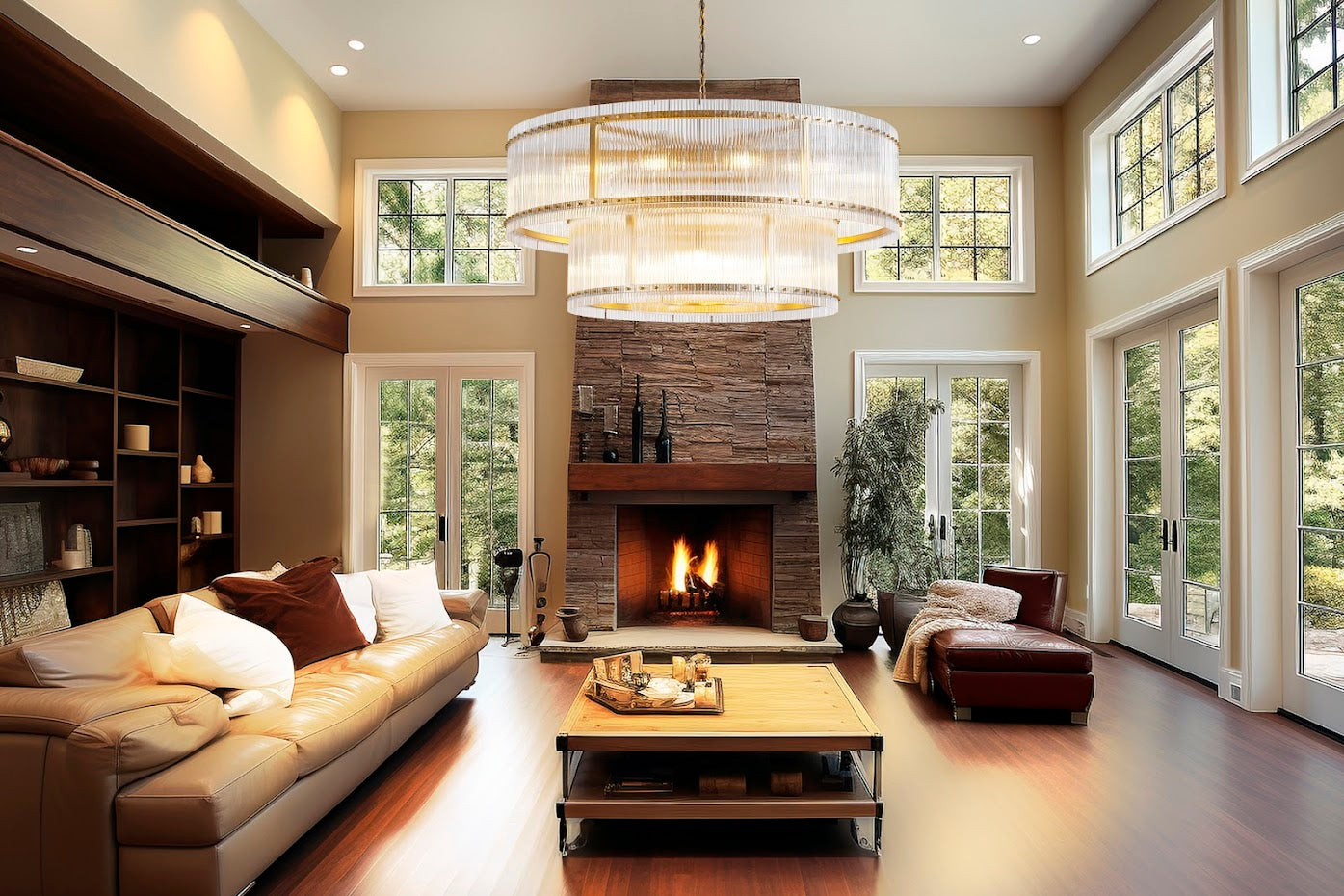 Abdul 2 Level 60" Dia Pendant Lamp