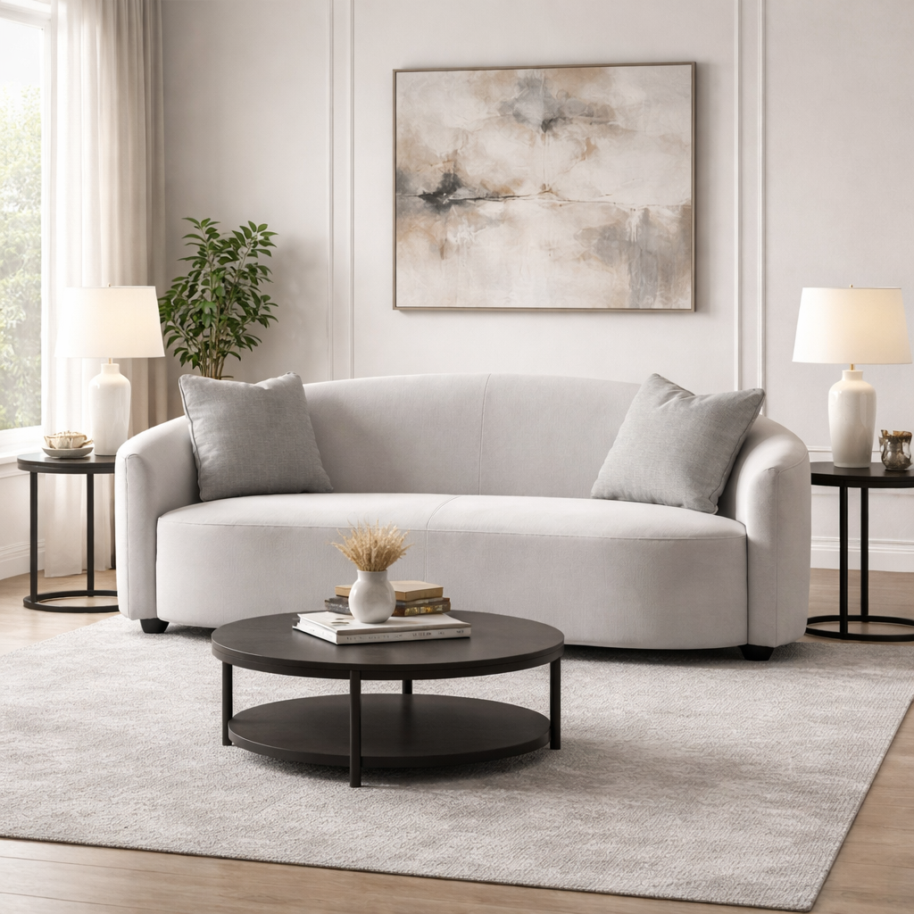 The Arc Cream Loveseat