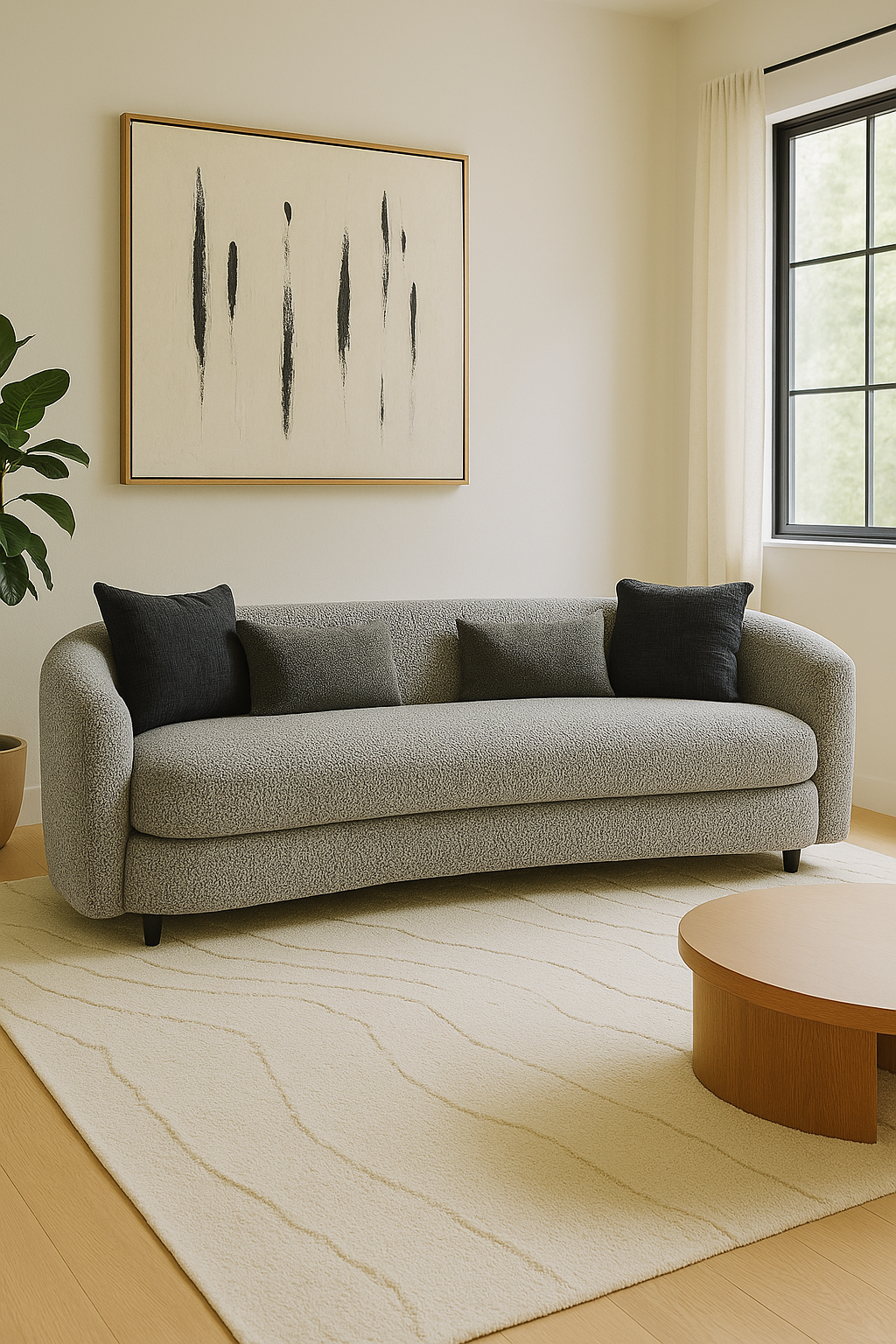 Jamie Grey Boucle Sofa (232cm)