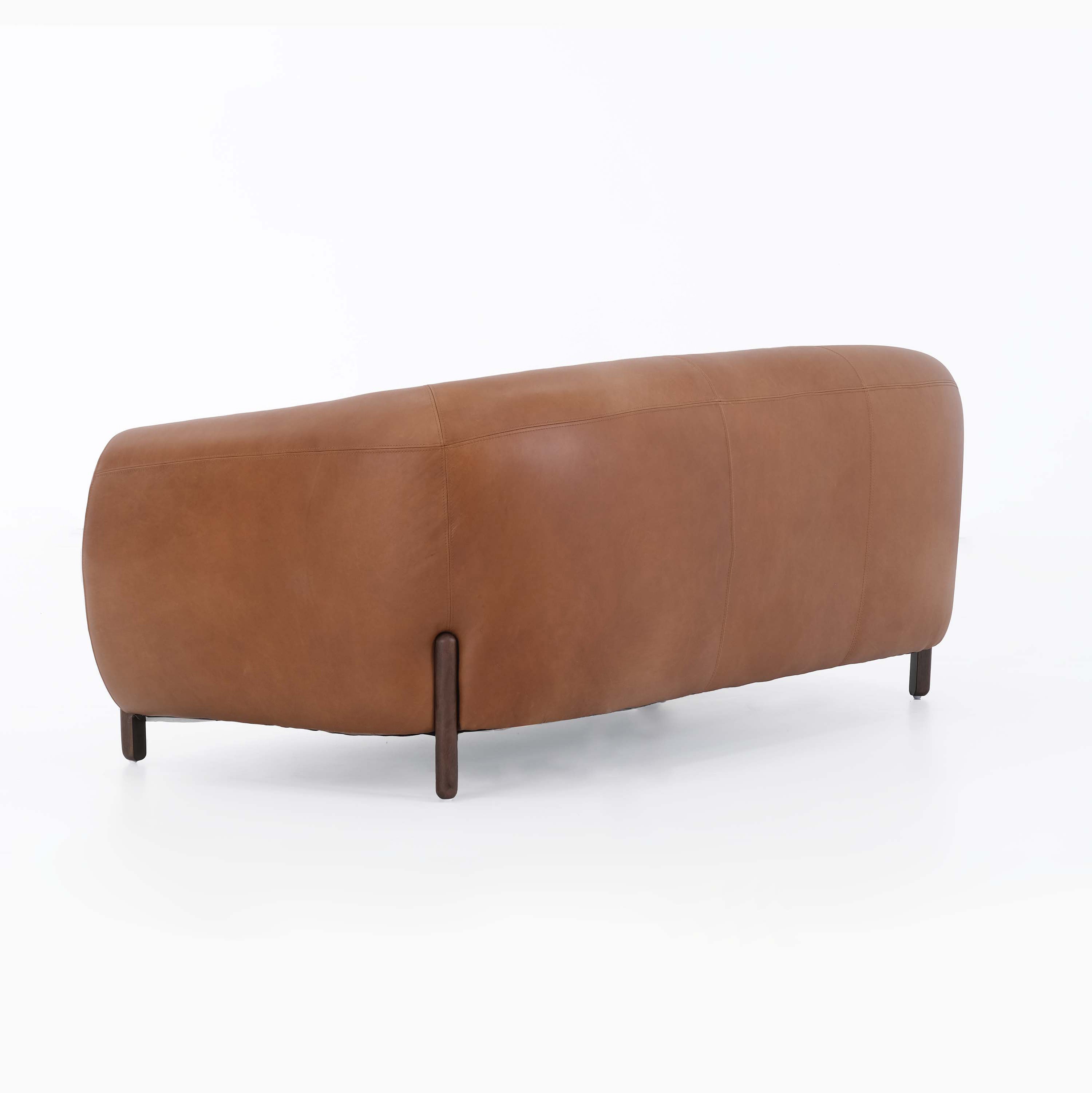 Grace Brown Leather Loveseat (188Cm)