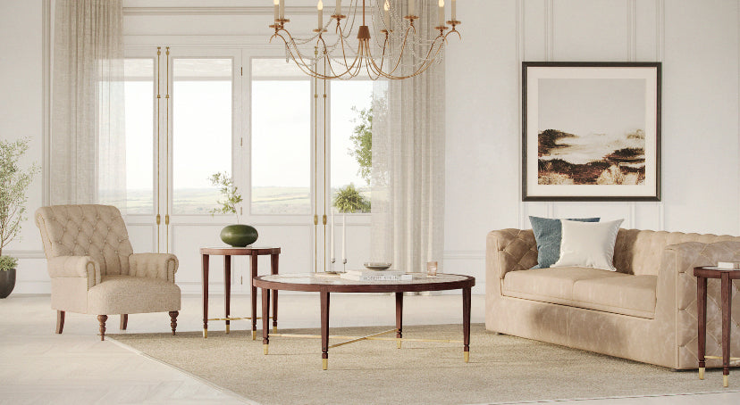 AA SILVER ROUND COFFEE TABLE