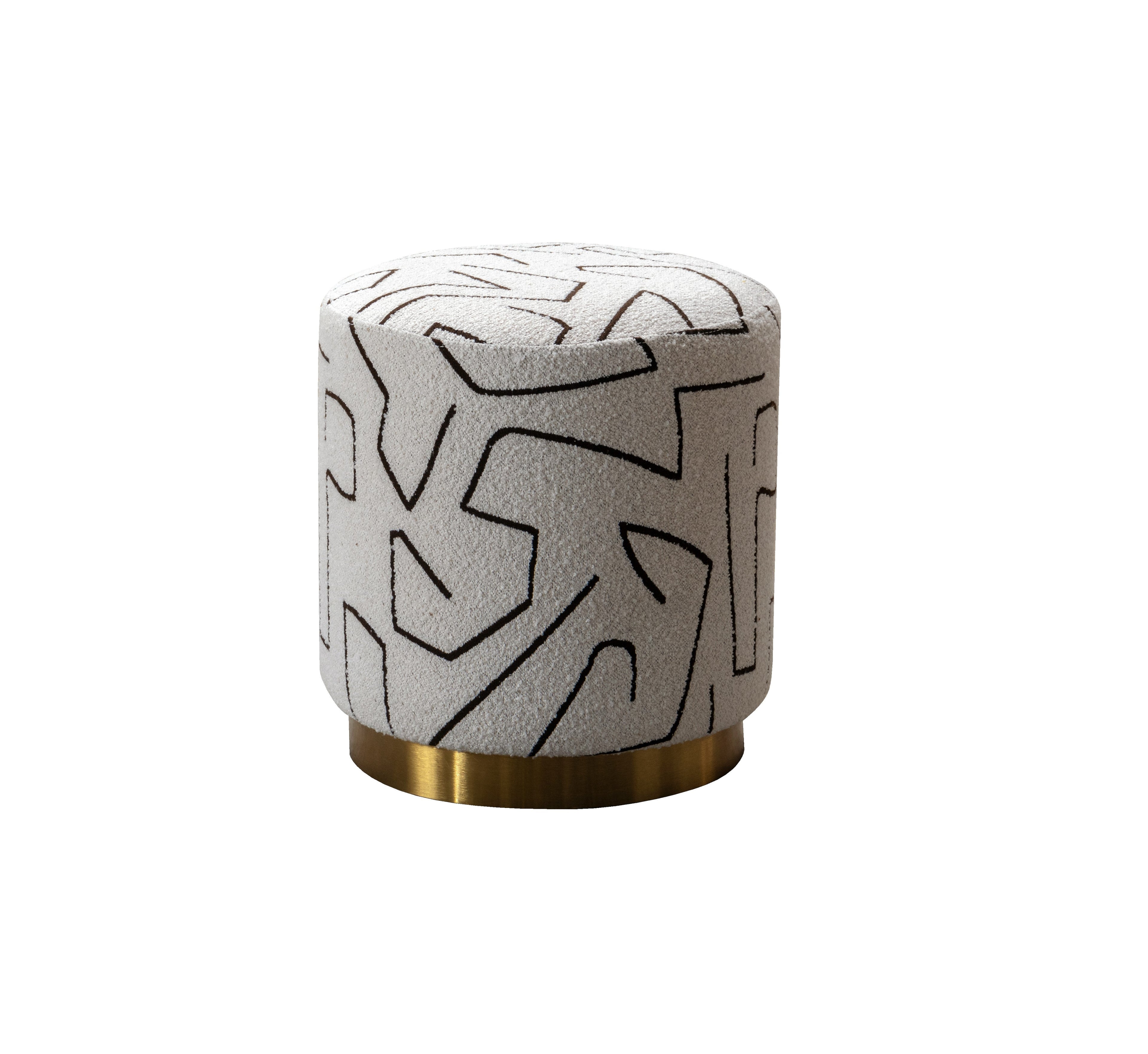 Cream Boucle Ottoman W40Xh45Cm