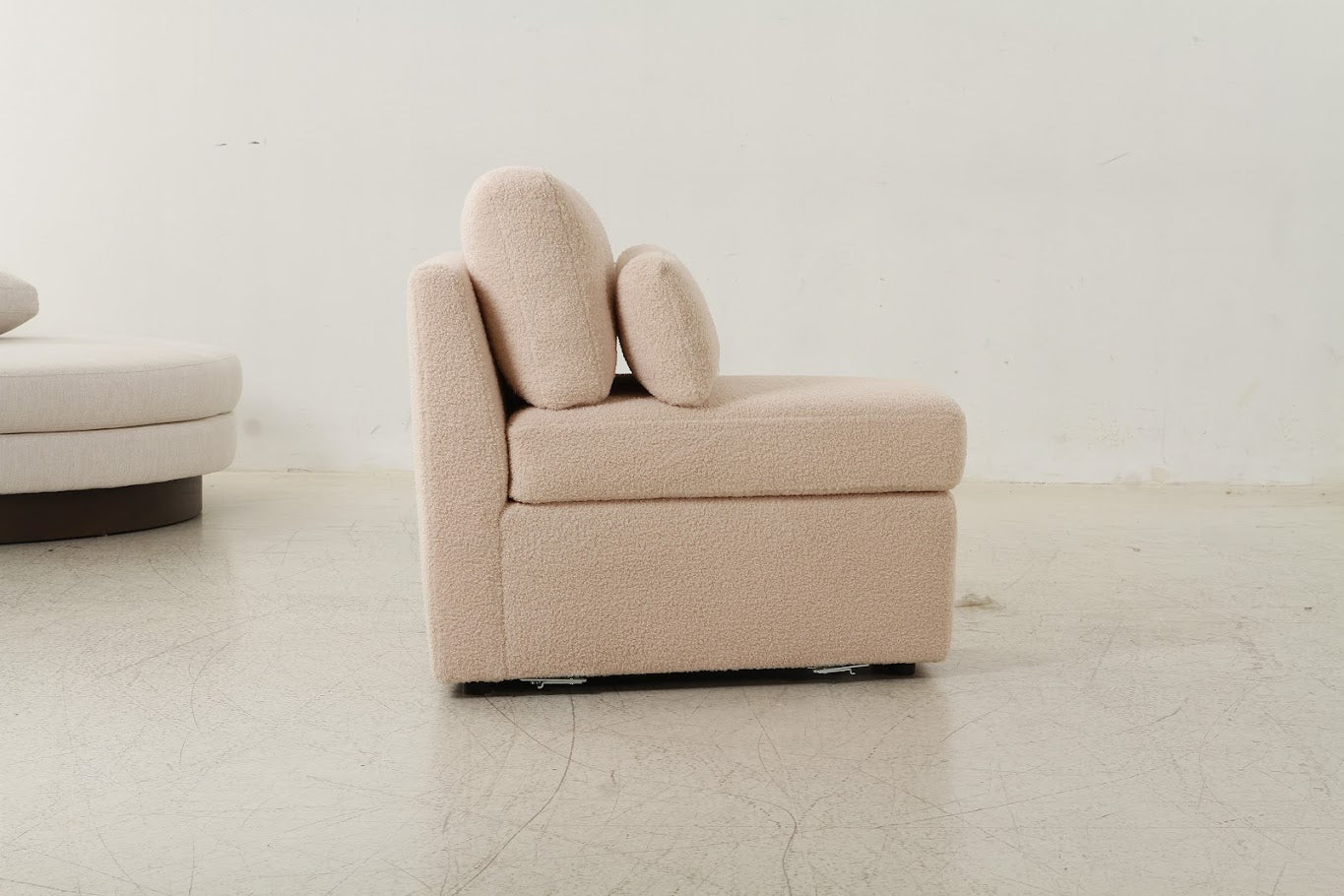 Teddy beige boucle wedge