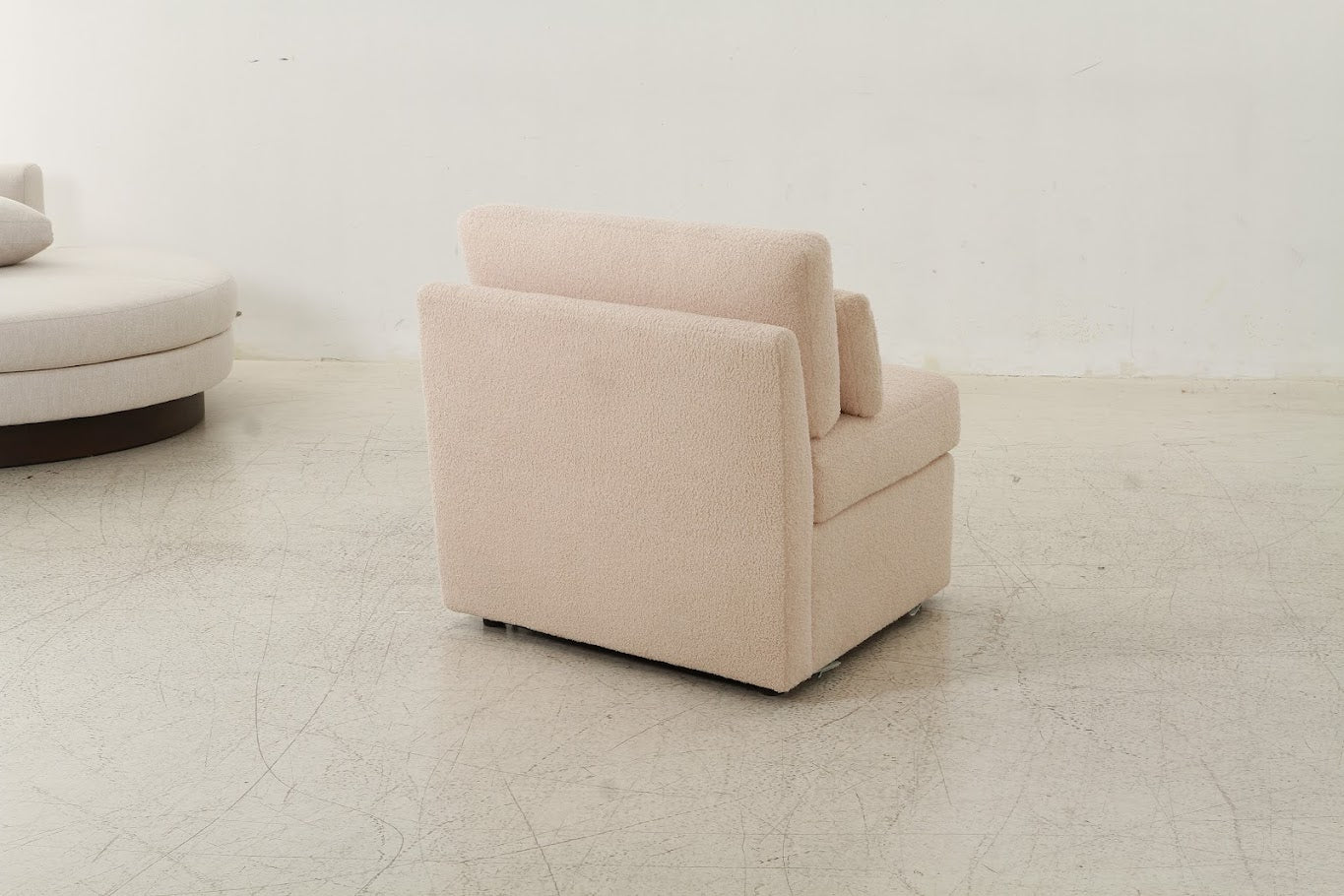 Teddy beige boucle wedge