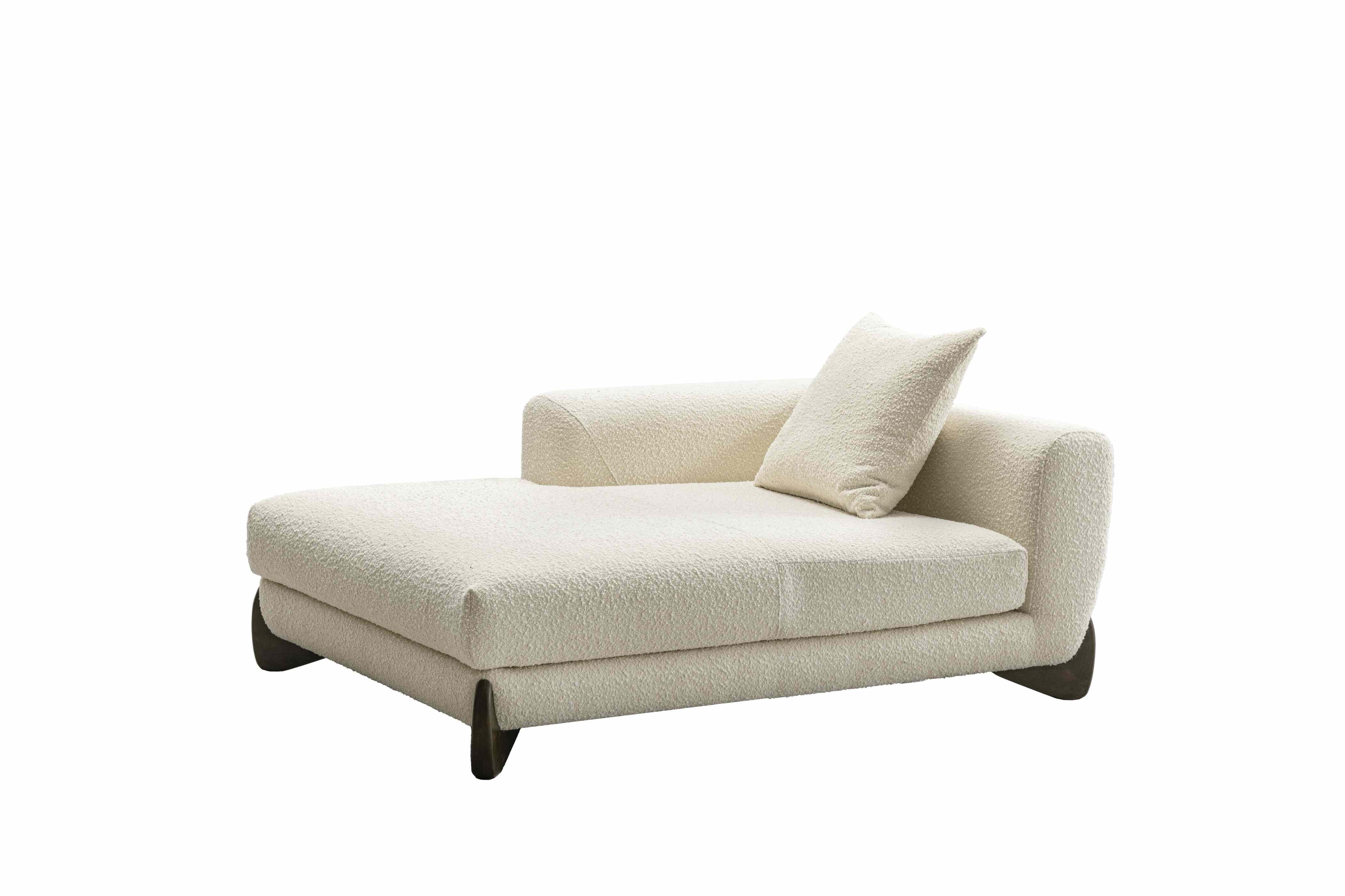 Floux White Left Chaise