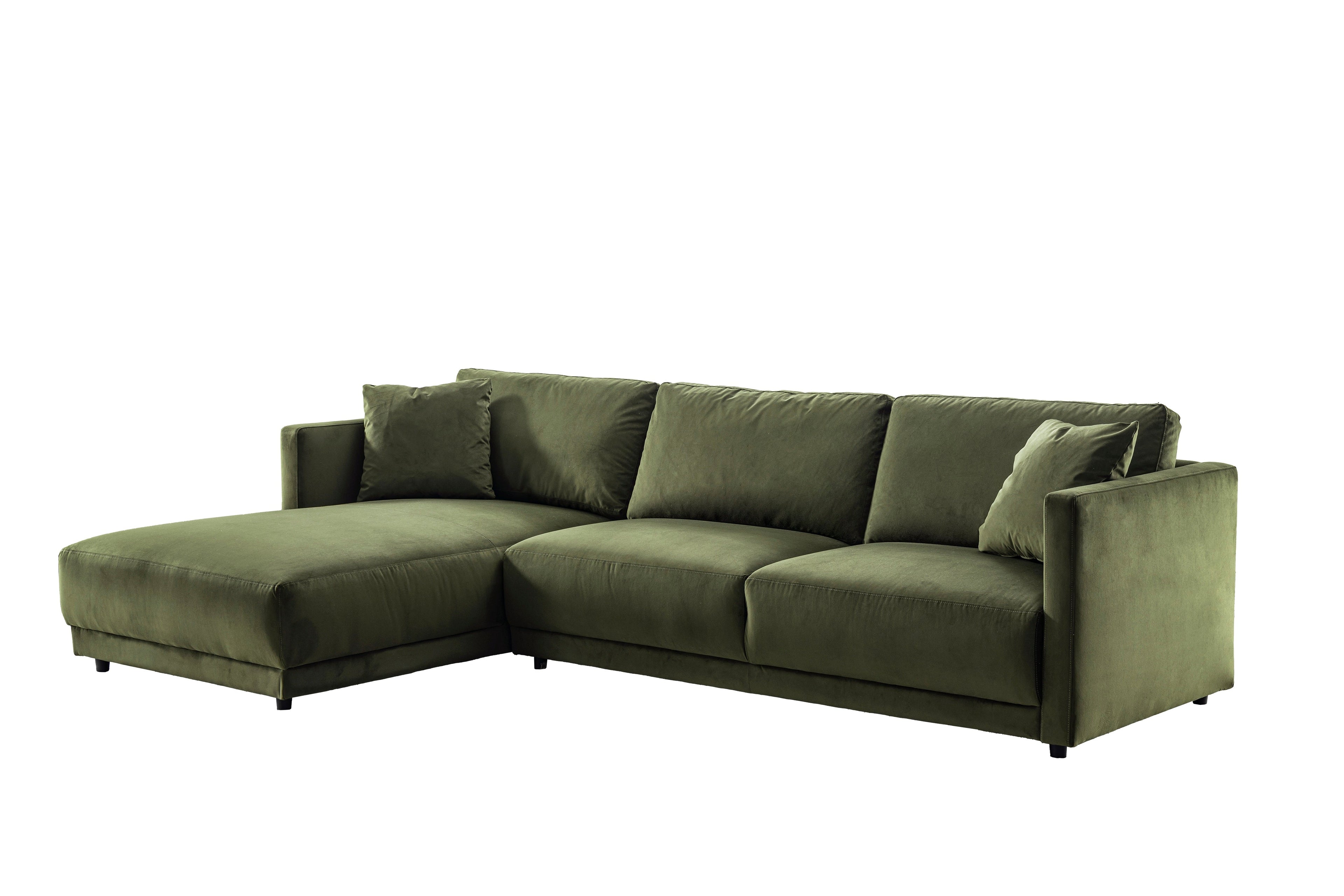 Velano Velvet Green Sectional Left