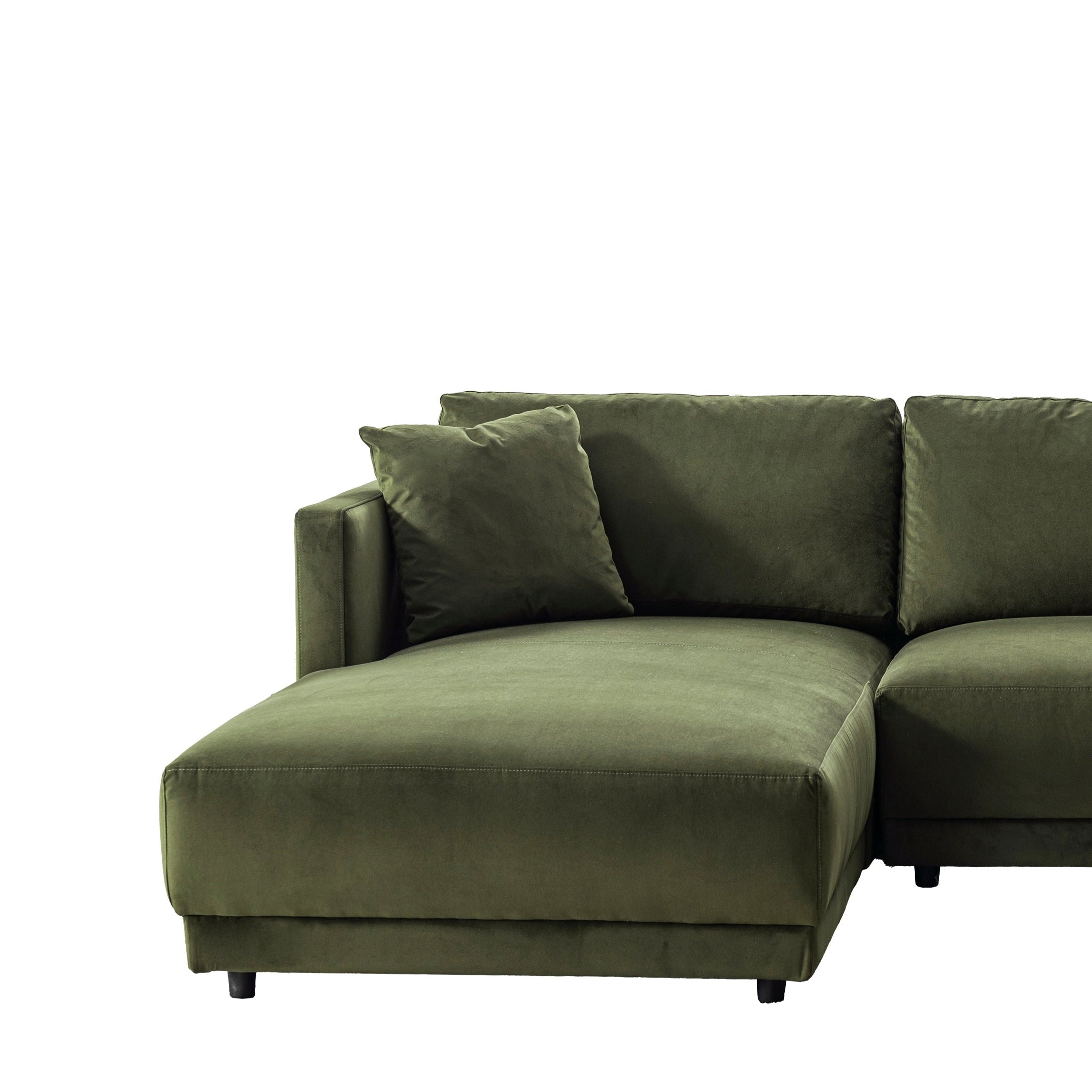 Velano Velvet Green Sectional Left