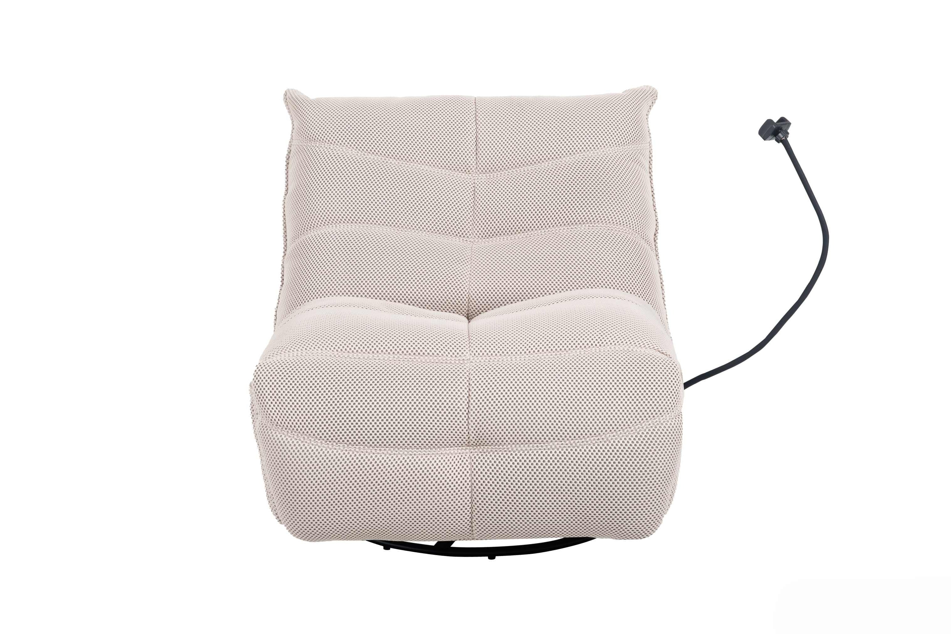 Finn Beige Swivel Power Recliner