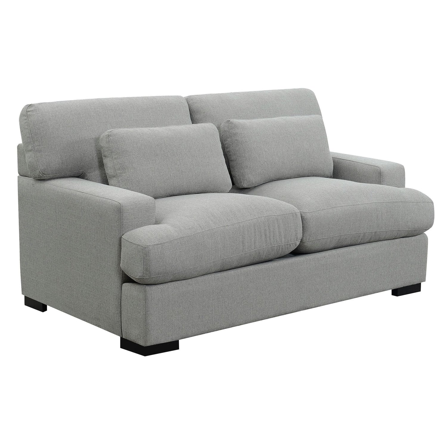 Rodeo Loveseat With 2 Bolster Pillows In Grey