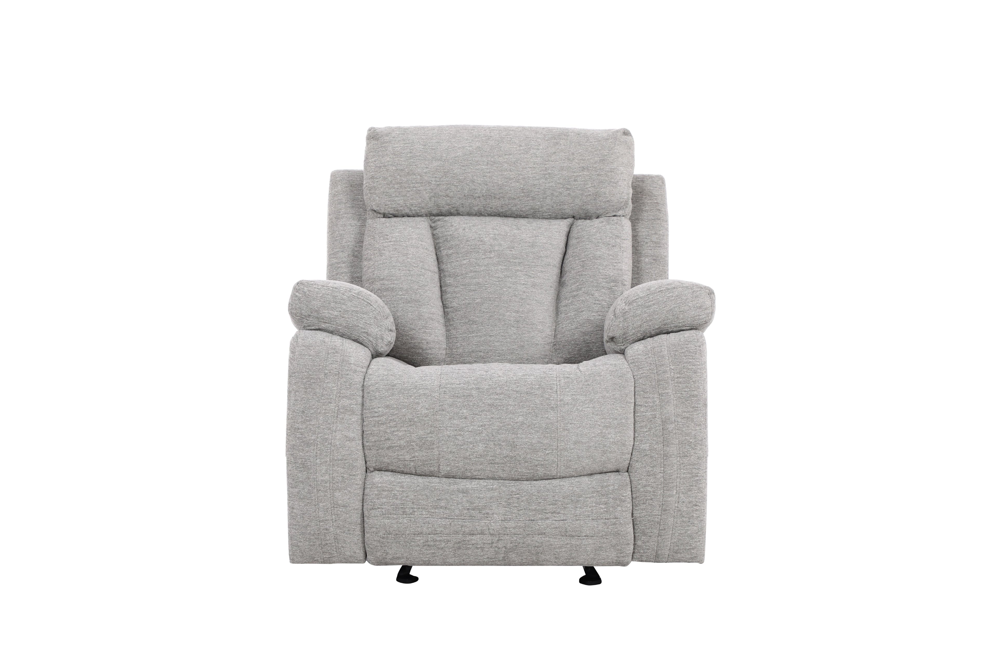 Warsaw Grey Manual Recliner with Glider