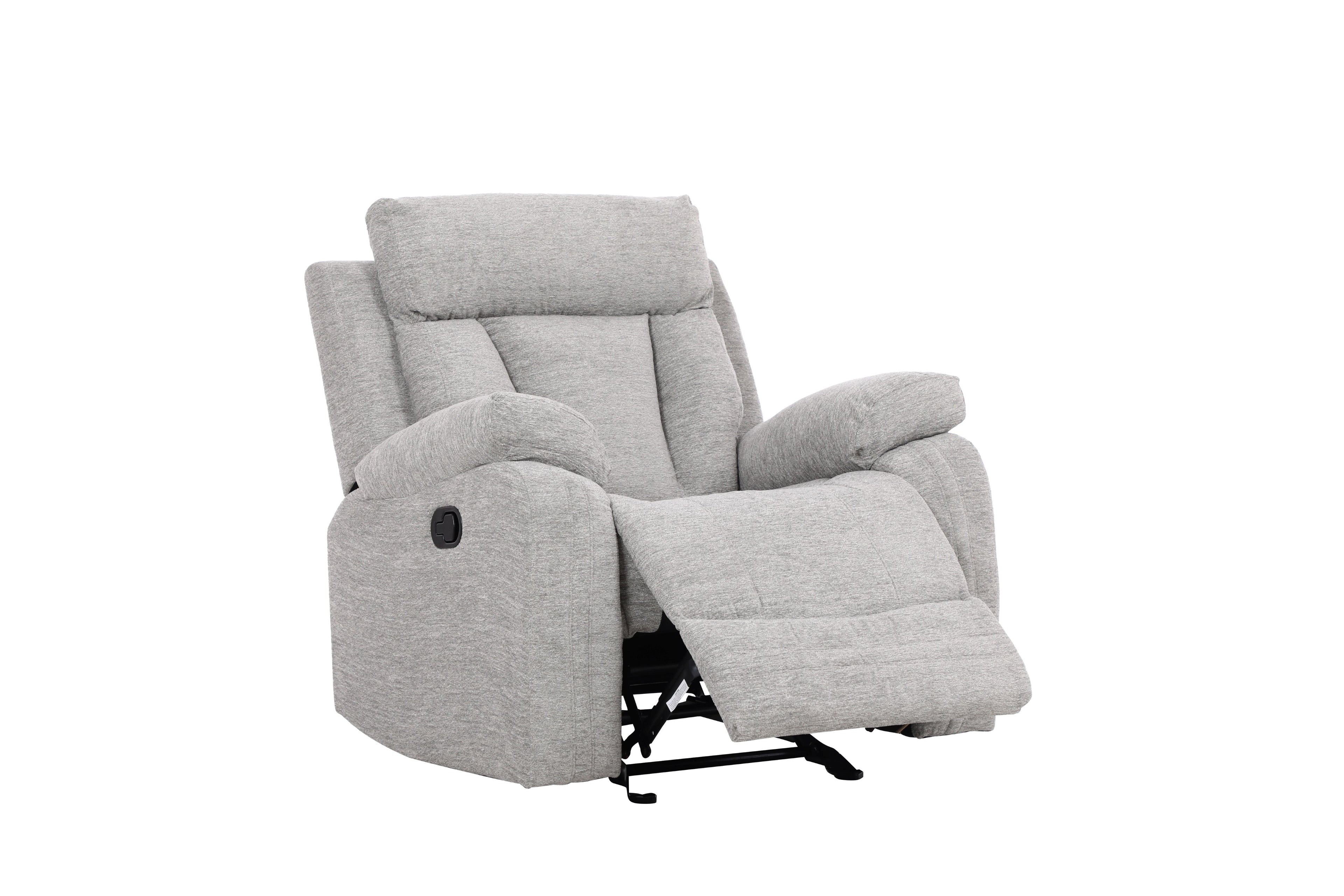 Warsaw Grey Manual Recliner with Glider