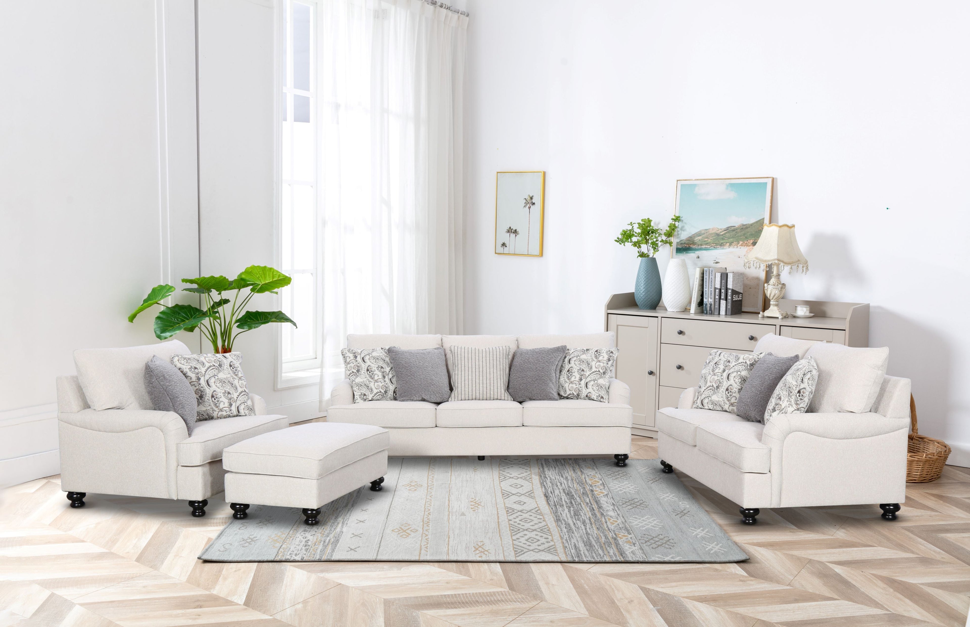 Denise Beige Sofa (230cm)