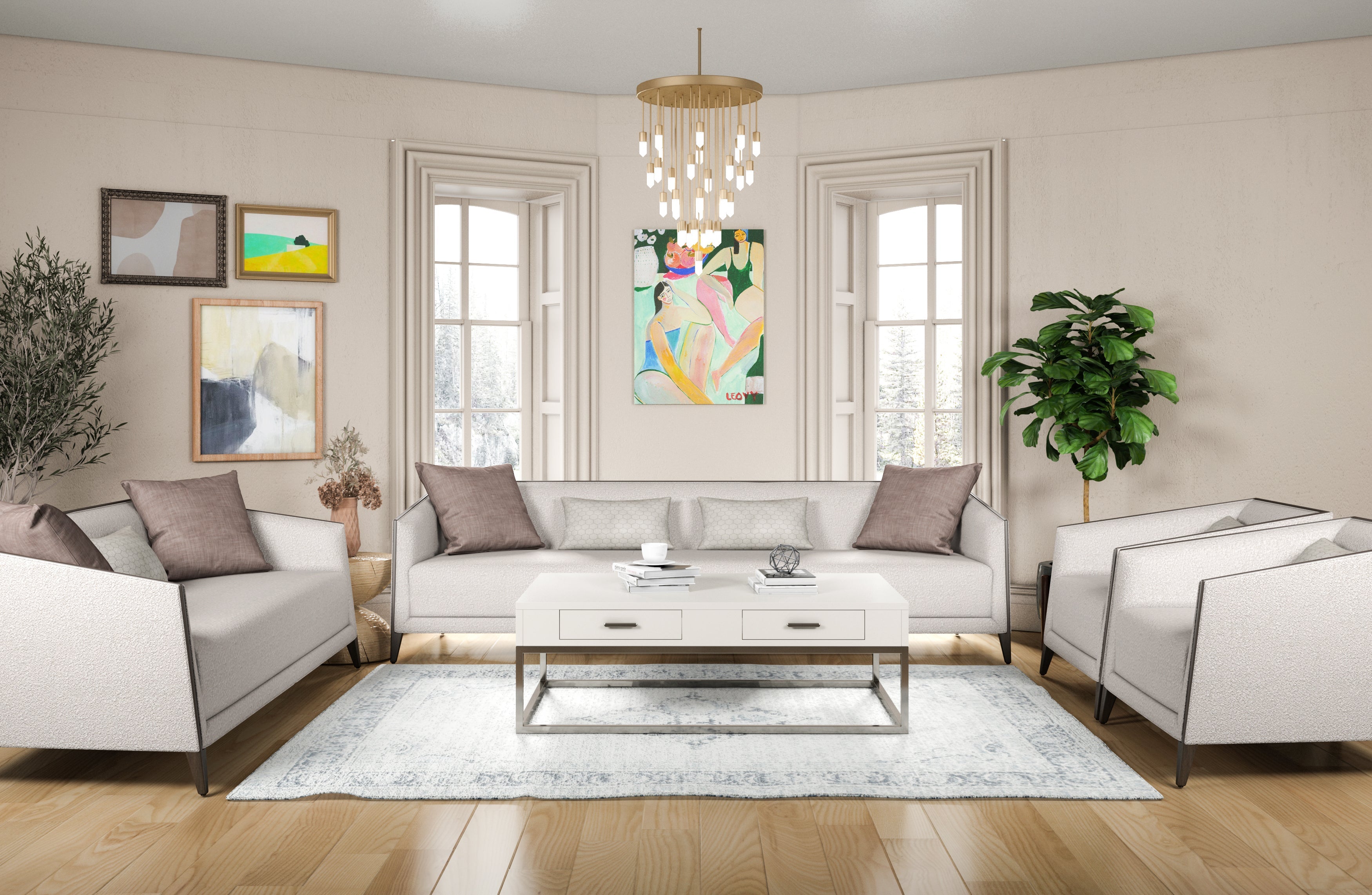 Prestige Cream 4 Seater Sofa