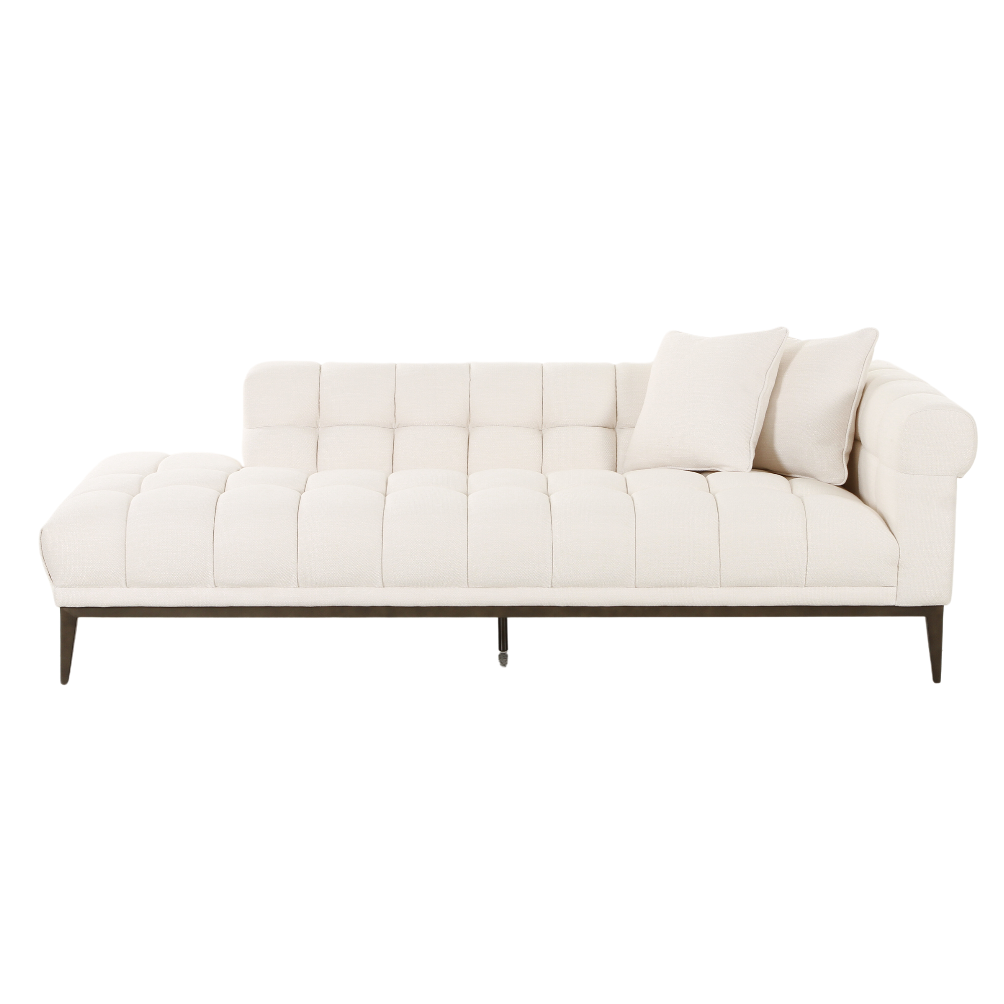 Avalon White & Black Left Lounger (223cm)