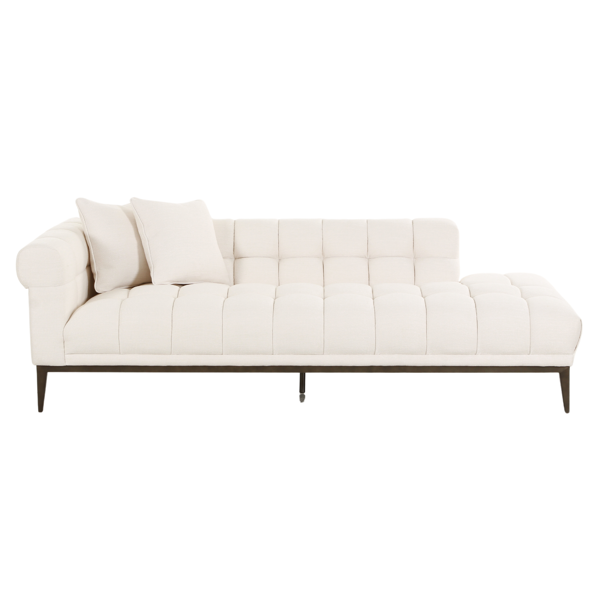 Avalon White & Black Right Lounger (223cm)